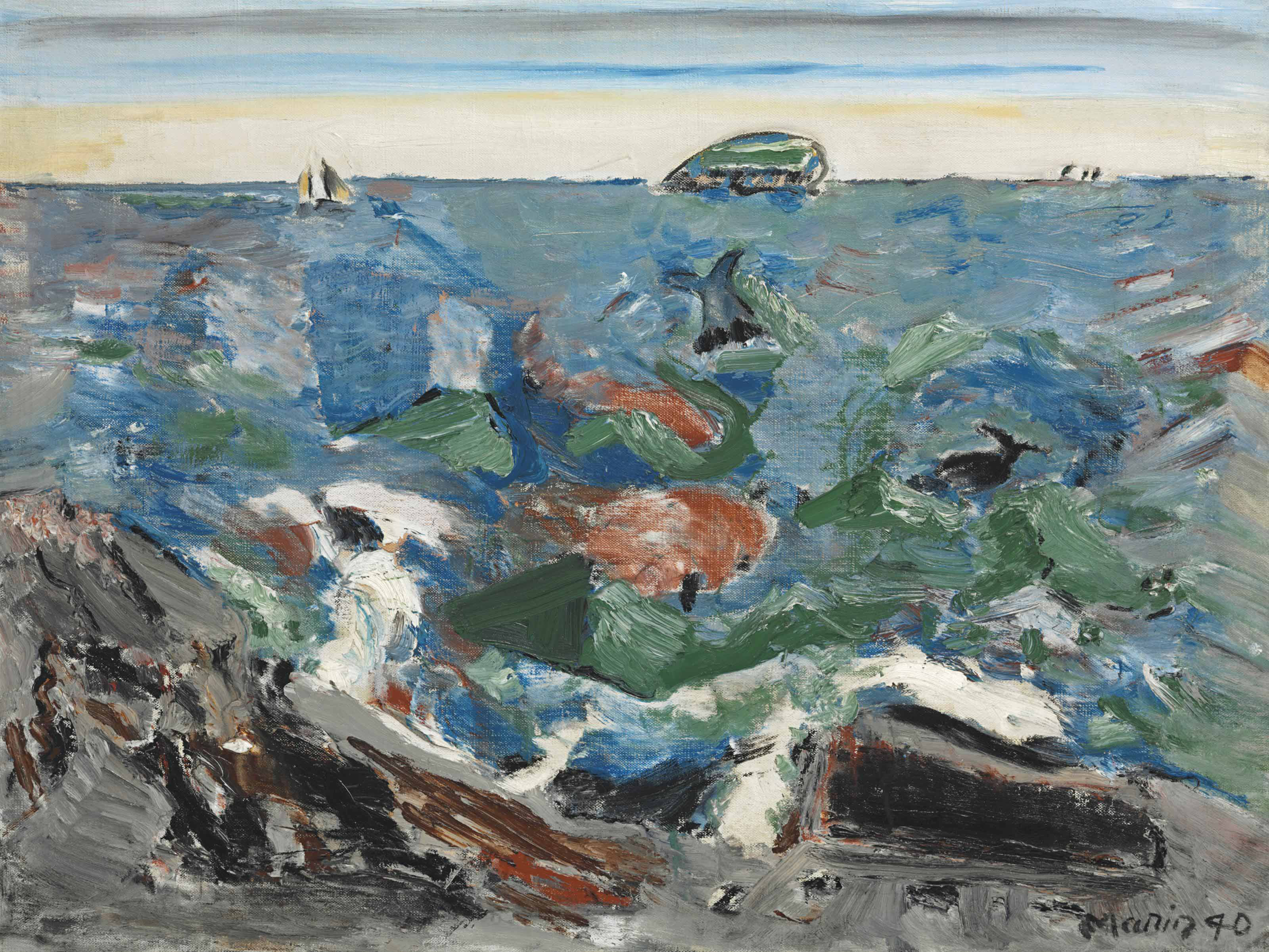 John Marin — Море штата Мэн с островом