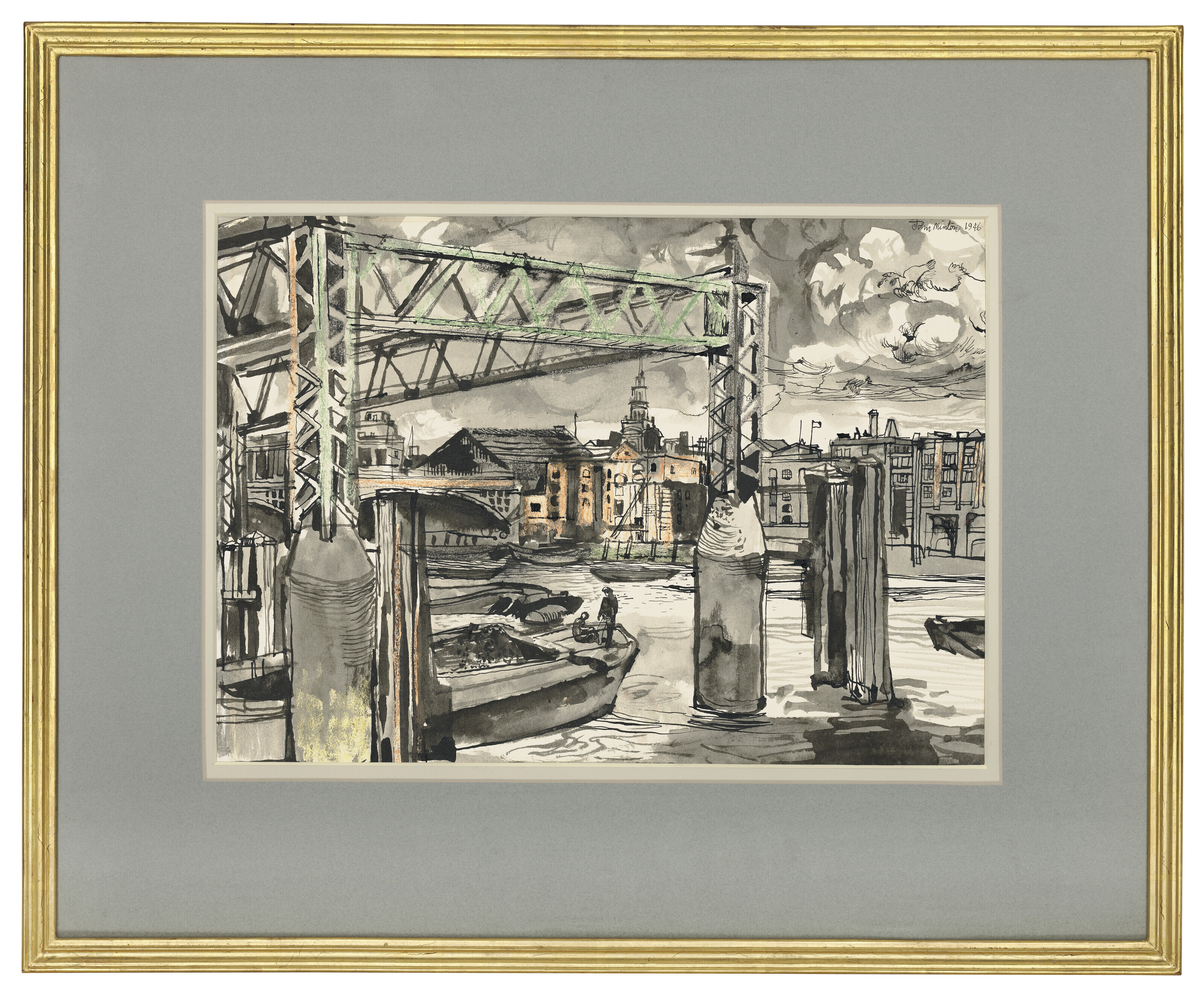 John Minton — Железнодорожный мост Блэкфрайарз и город со стороны Бэнксайда, изображение 2
