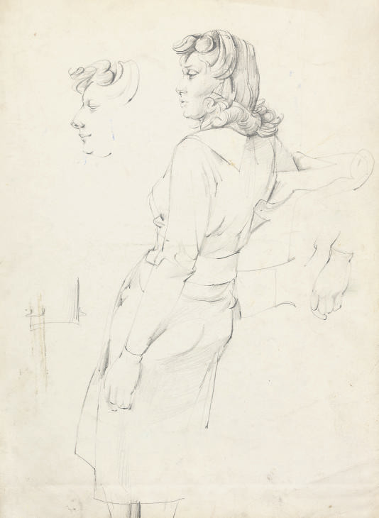 John Minton — Стоящая женщина; Сидящая женщина; Кабинет руководителя; Кабинет Национальной галереи; и мужской портрет