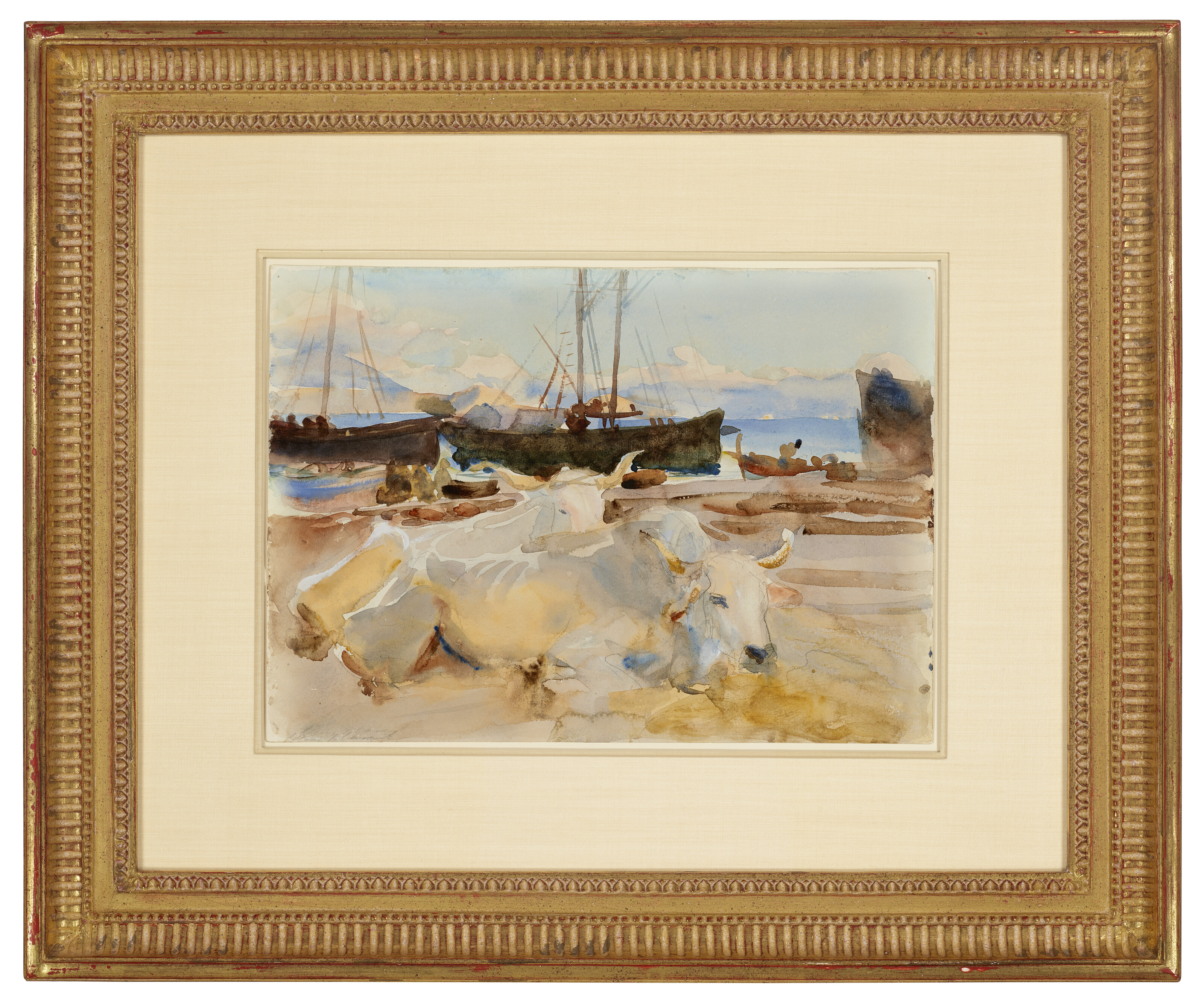 John Singer Sargent — Волы на пляже в Байе, изображение 2