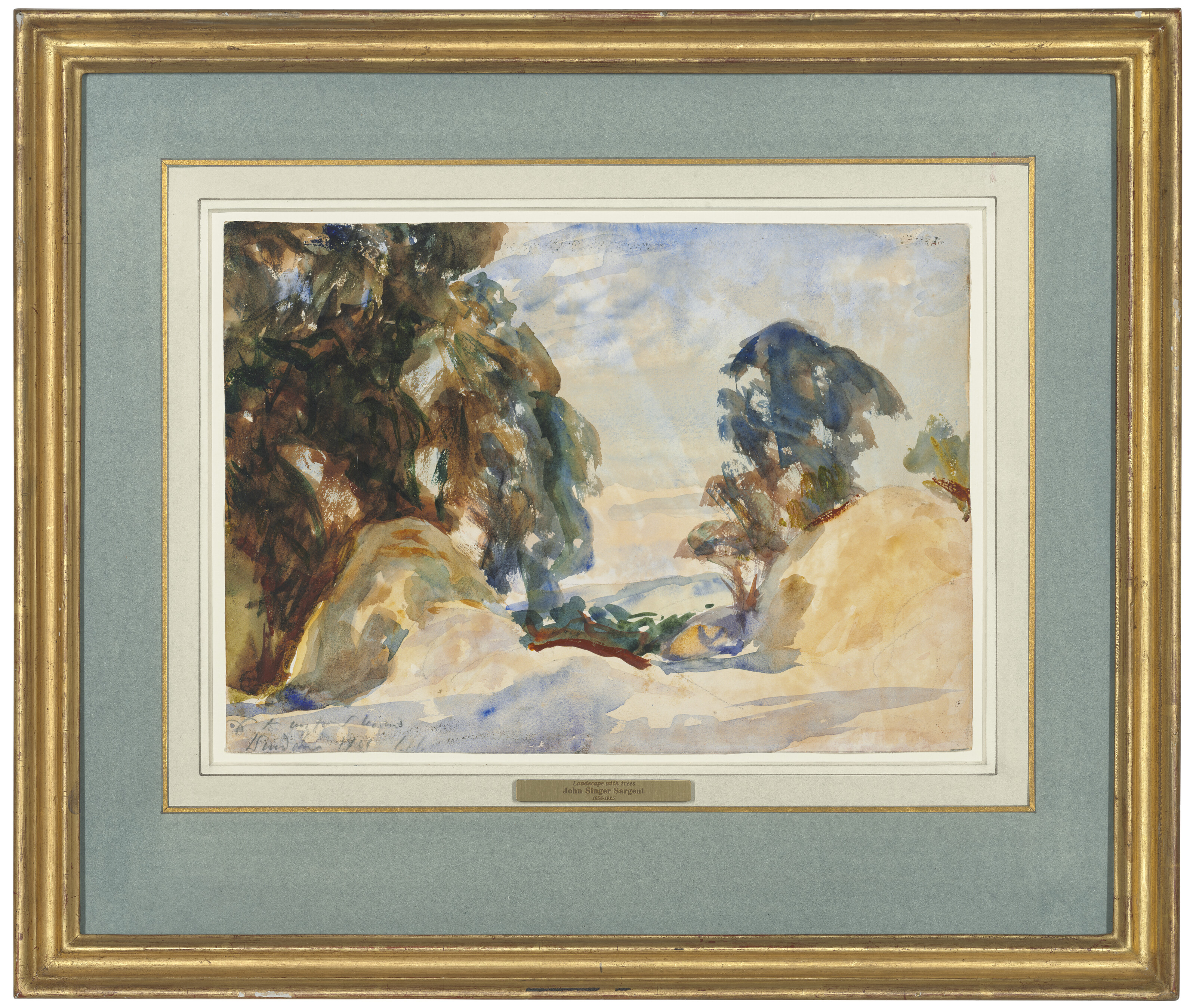 John Singer Sargent — Пейзаж с деревьями, возможно, Уэндовер, Бакингемшир, изображение 2