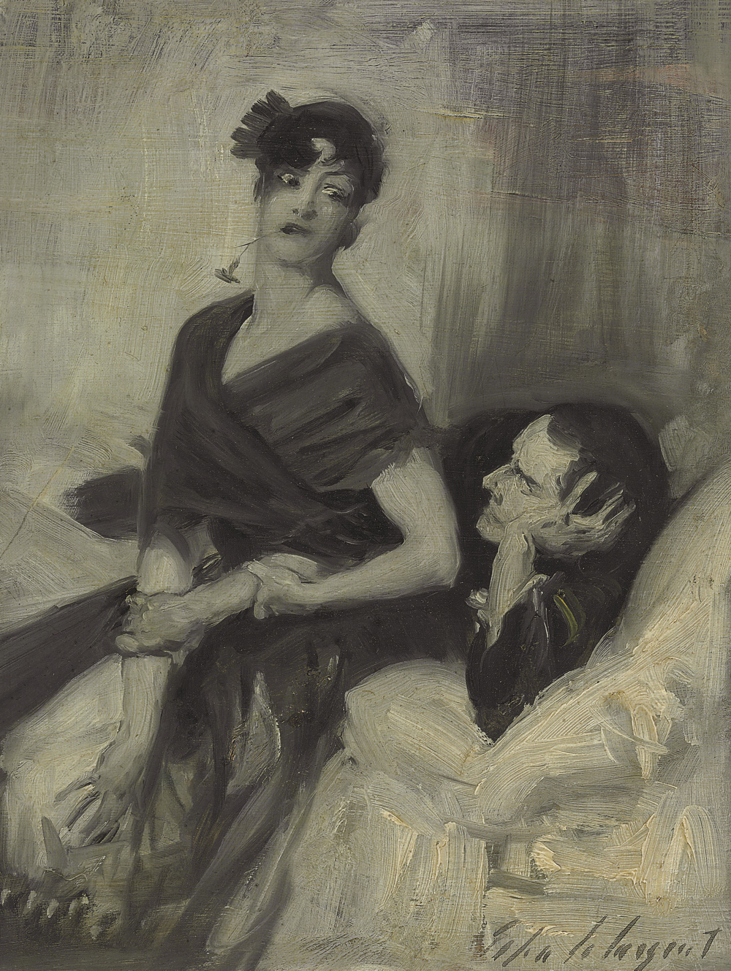 John Singer Sargent — Мужчина и женщина на кровати