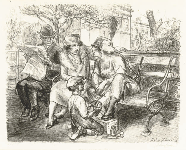 John Sloan — Шайн, Вашингтон-сквер (азбука Морзе, 210)