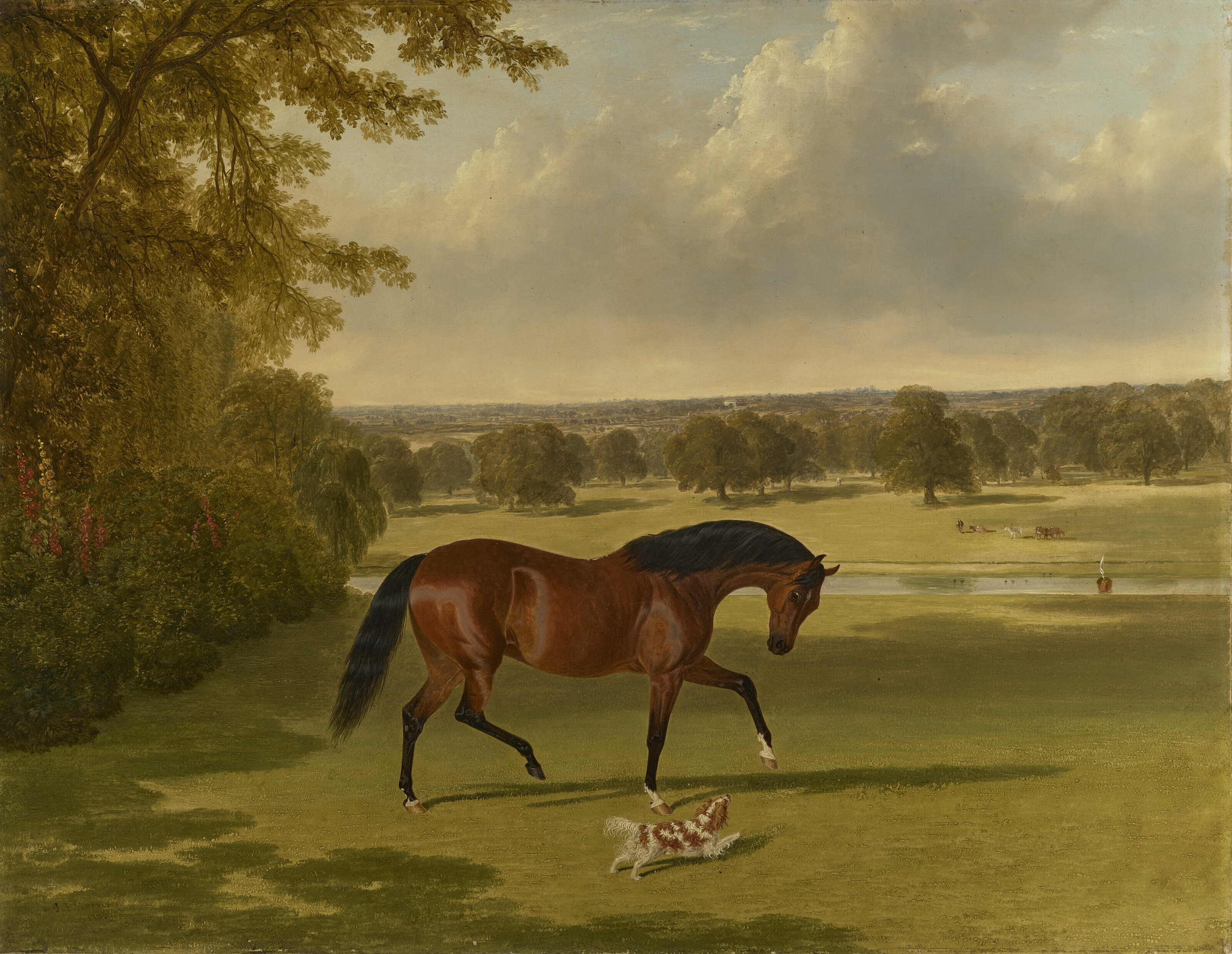 John Wells — Гнедой охотник и кинг Чарльз-спаниель в Уонстед-Гроув, Эссекс, изображение 2