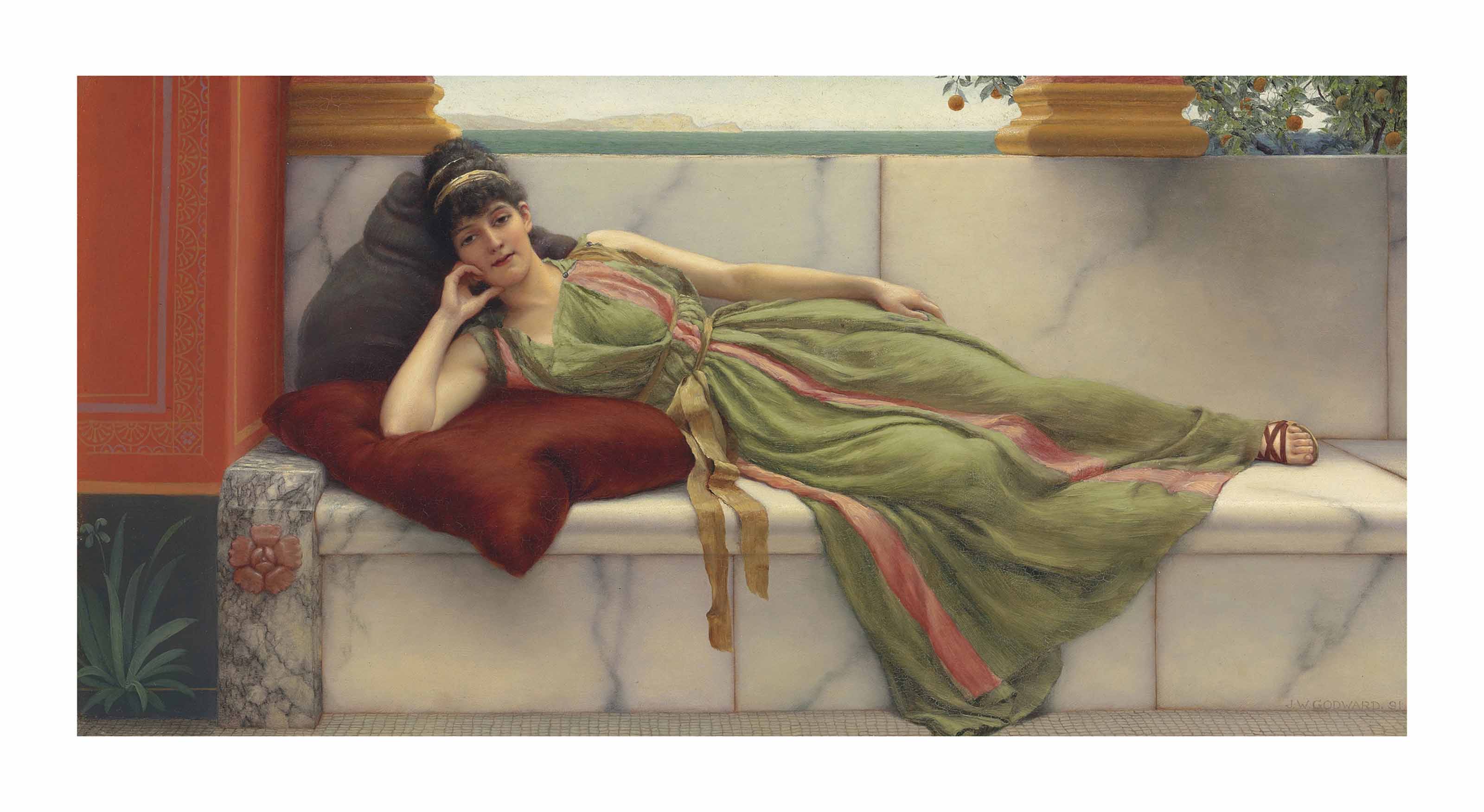 John William Godward — Сиеста