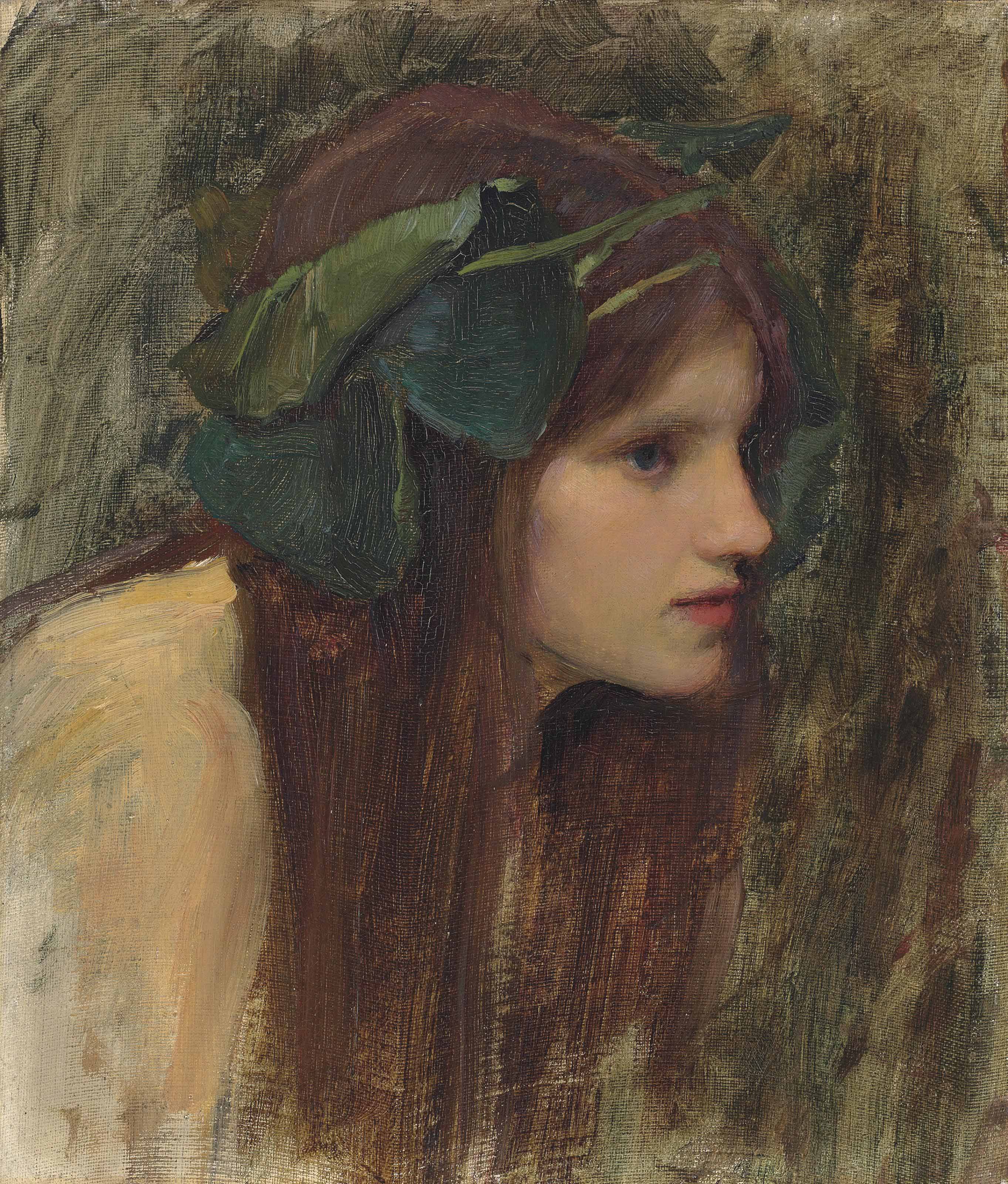 John William Waterhouse — Этюд женской головы для фильма "Наяда"