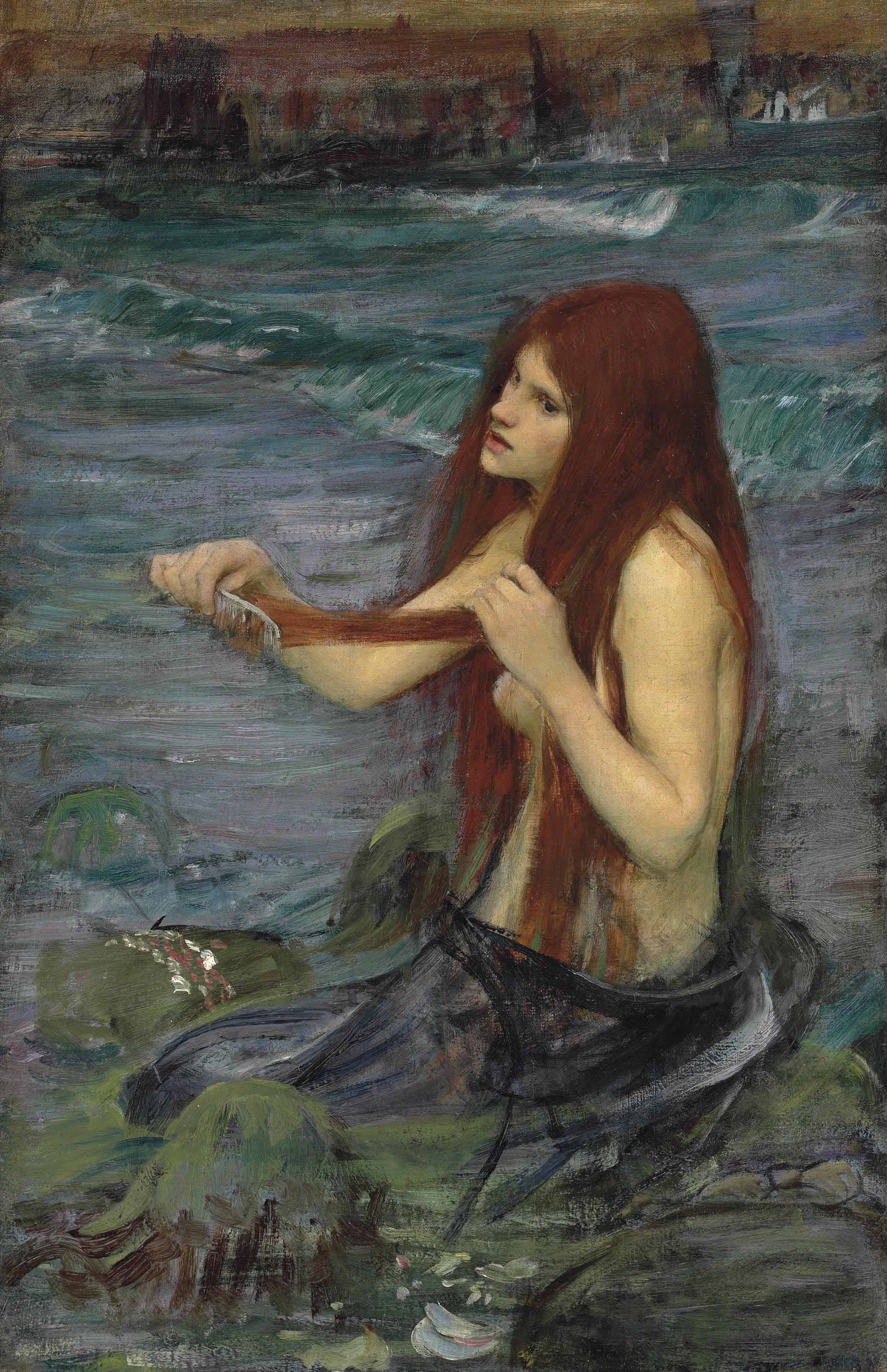 John William Waterhouse — Эскиз к картине "Русалка"