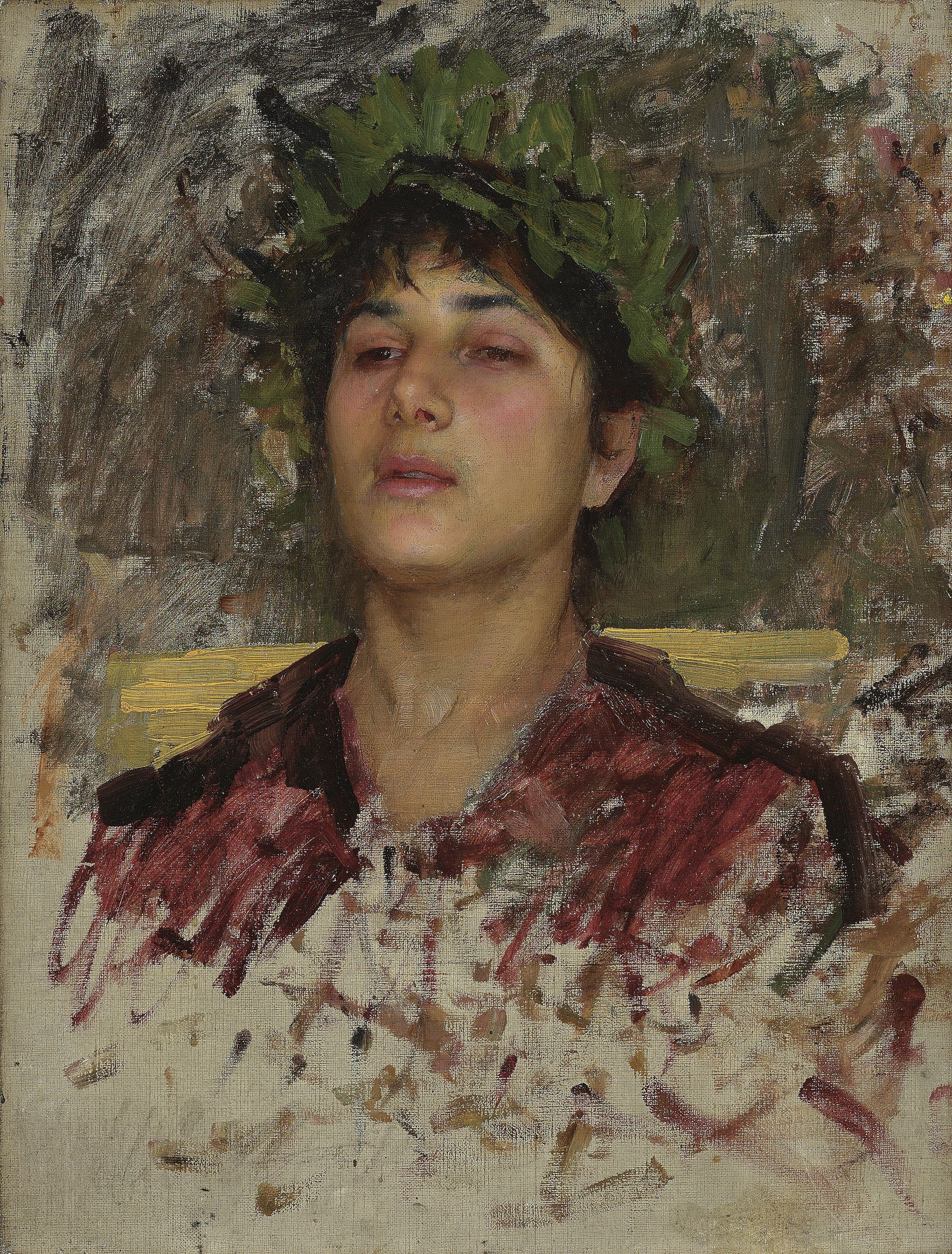 John William Waterhouse — Этюд головы молодого человека, возможно, для "Нарцисса"
