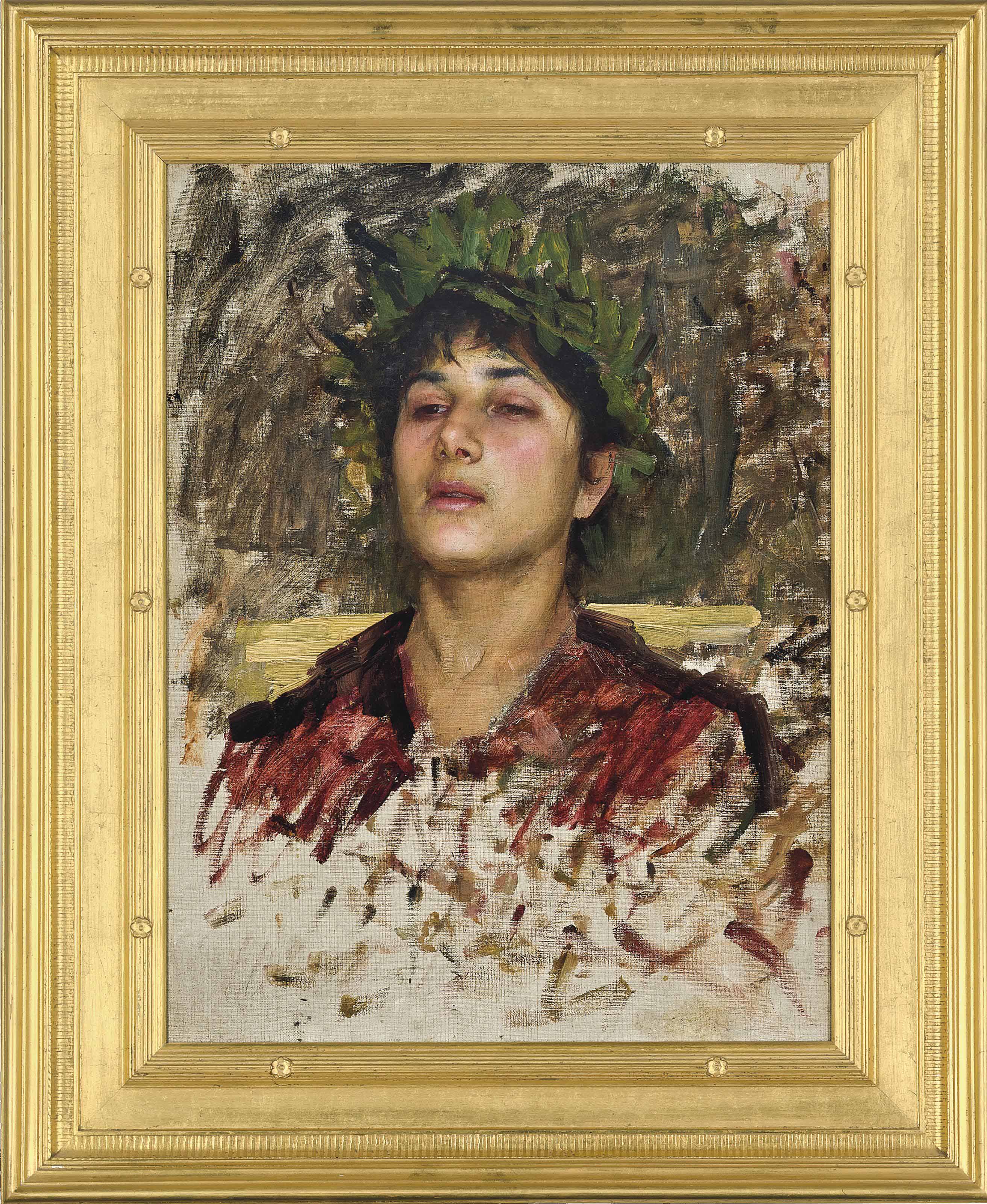 John William Waterhouse — Исследование головы молодого человека, возможно, для Нарцисса