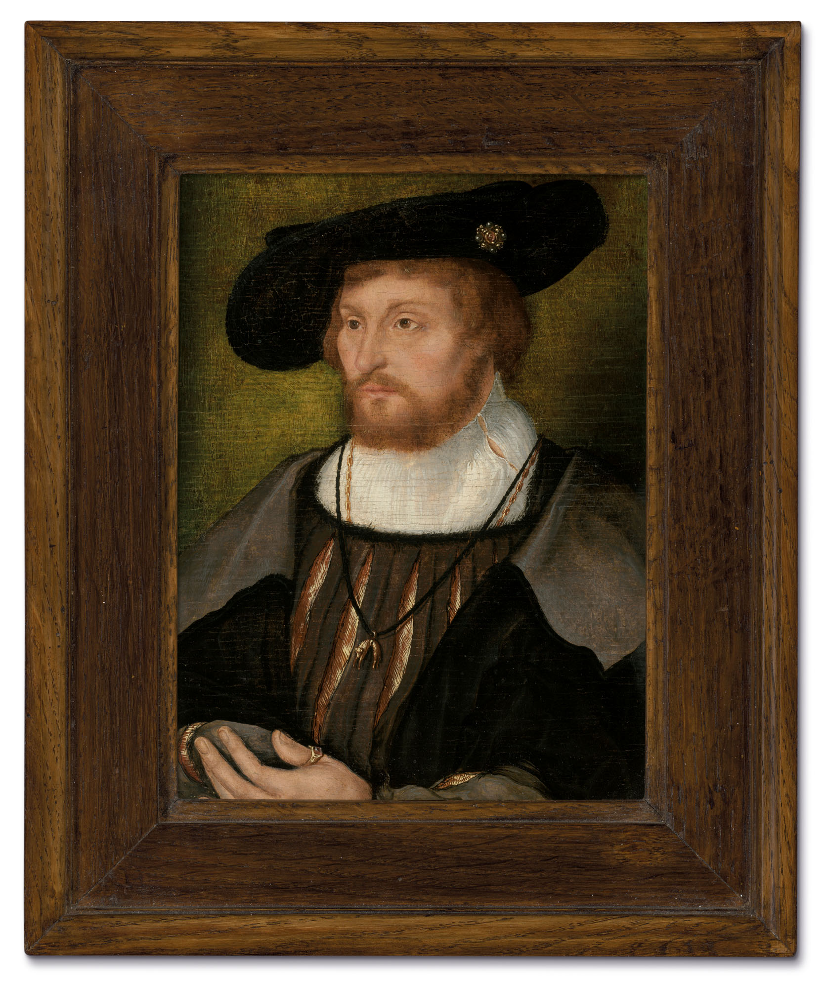Joos Van Cleve — Портрет короля Дании Кристиана II (1481-1559), небольшого роста, в камзоле с разрезом, с орденом Золотого руна., изображение 2