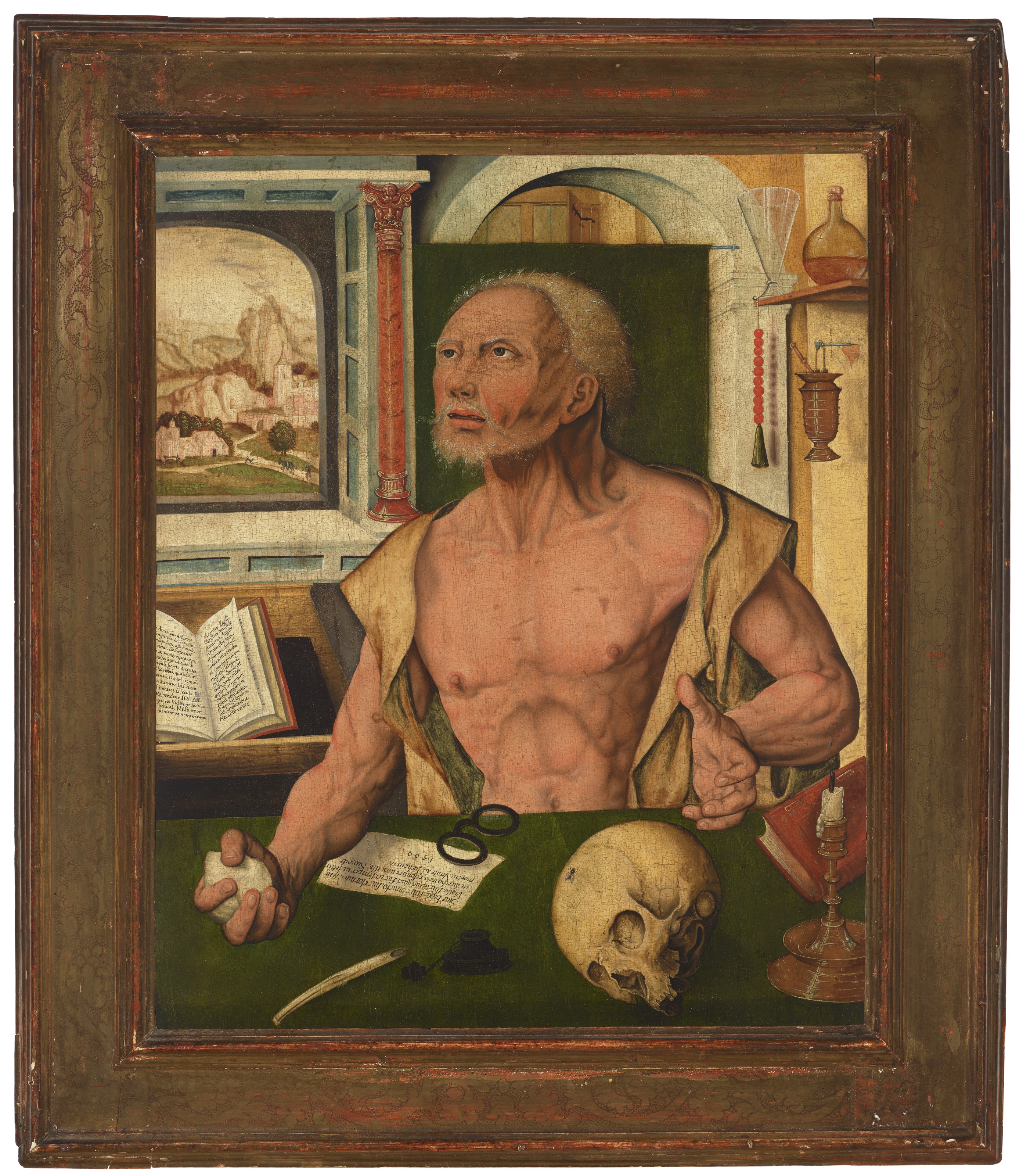Joos Van Cleve — Кающийся святой Иероним в своем кабинете