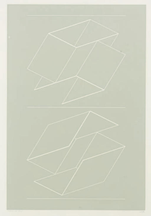 Josef Albers — Белое тиснение на сером: Три пластины (D. 204.6, 7 и 10)