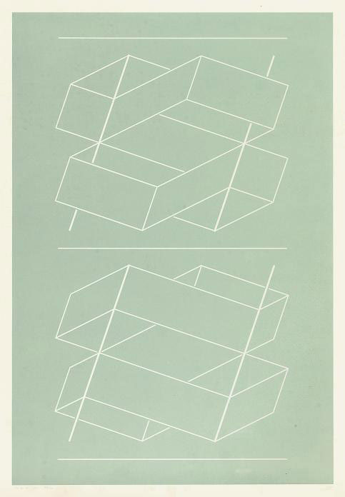 Josef Albers — WEG IV, с белым тиснением на сером