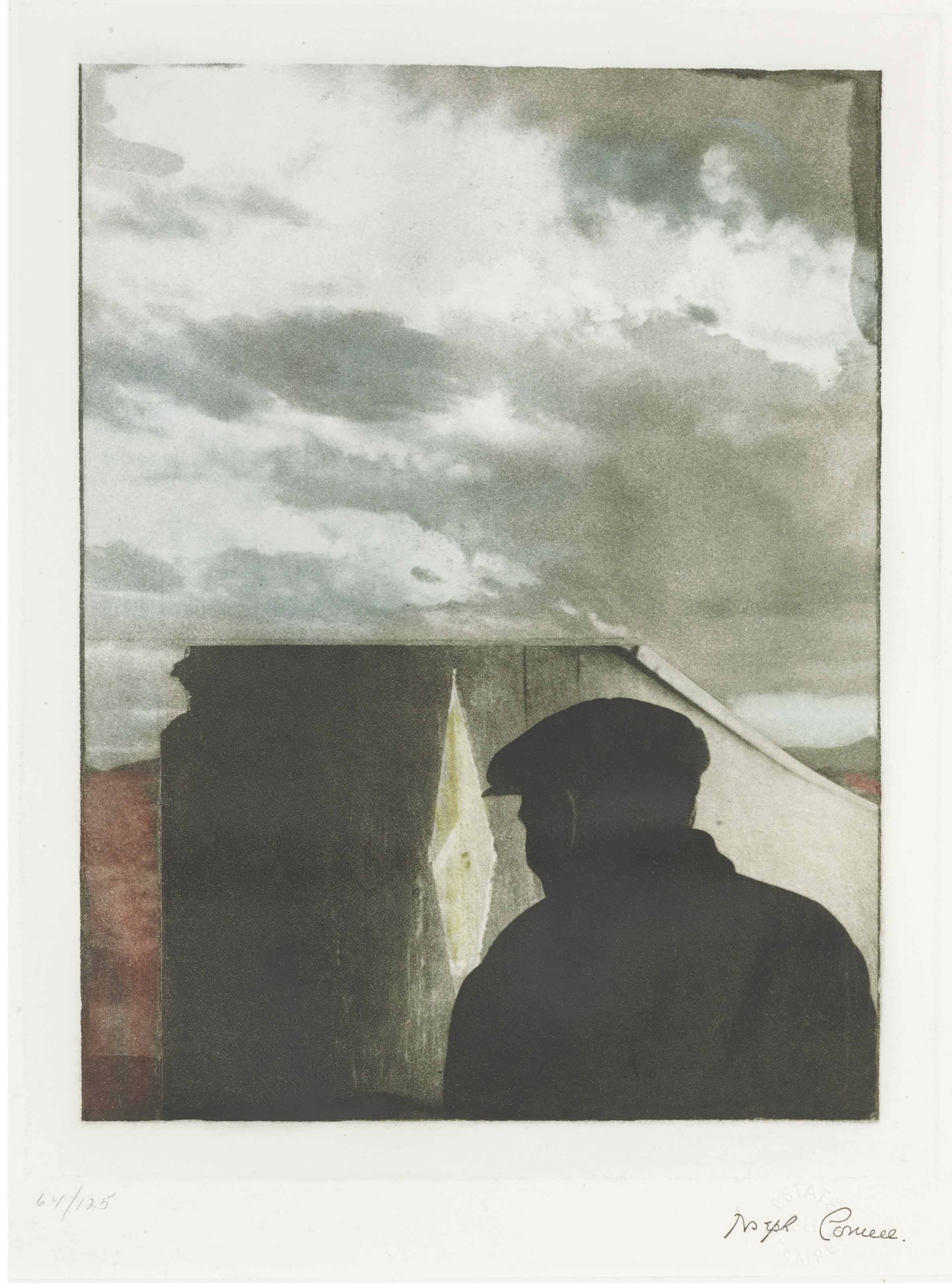 Joseph Cornell — Без названия (пейзаж с рисунком), из гравюр для Phoenix House