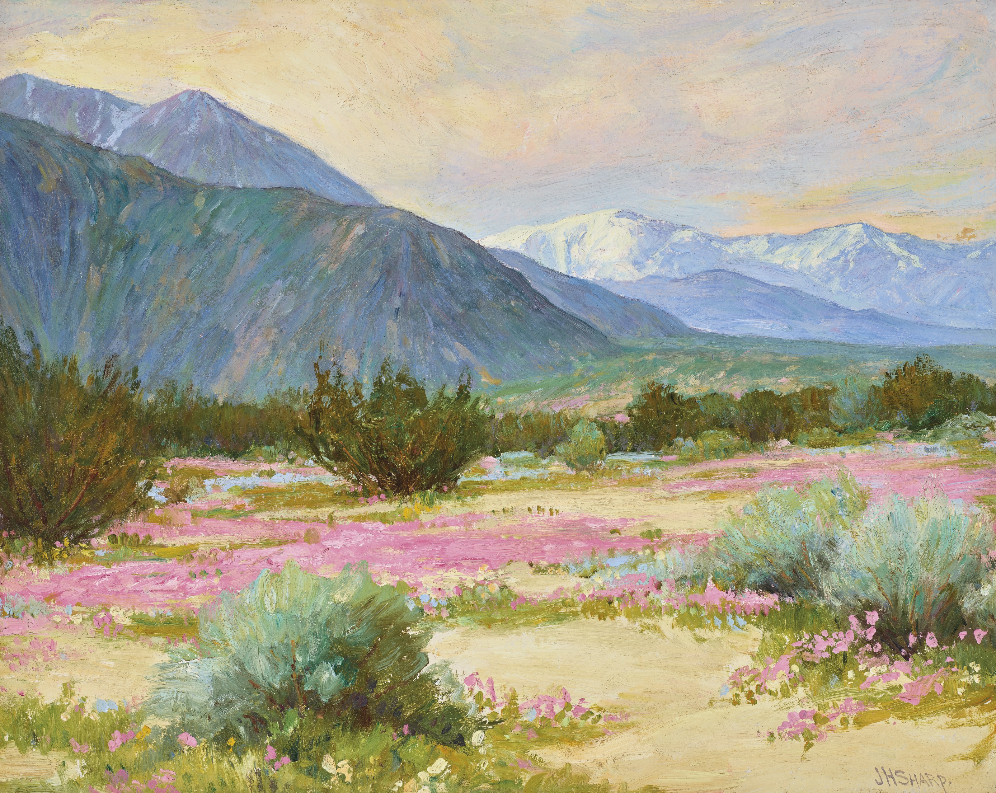 Joseph Henry Sharp — Весна, пустыня и гора Сан-Хасинто в Палм-Спрингс, Калифорния