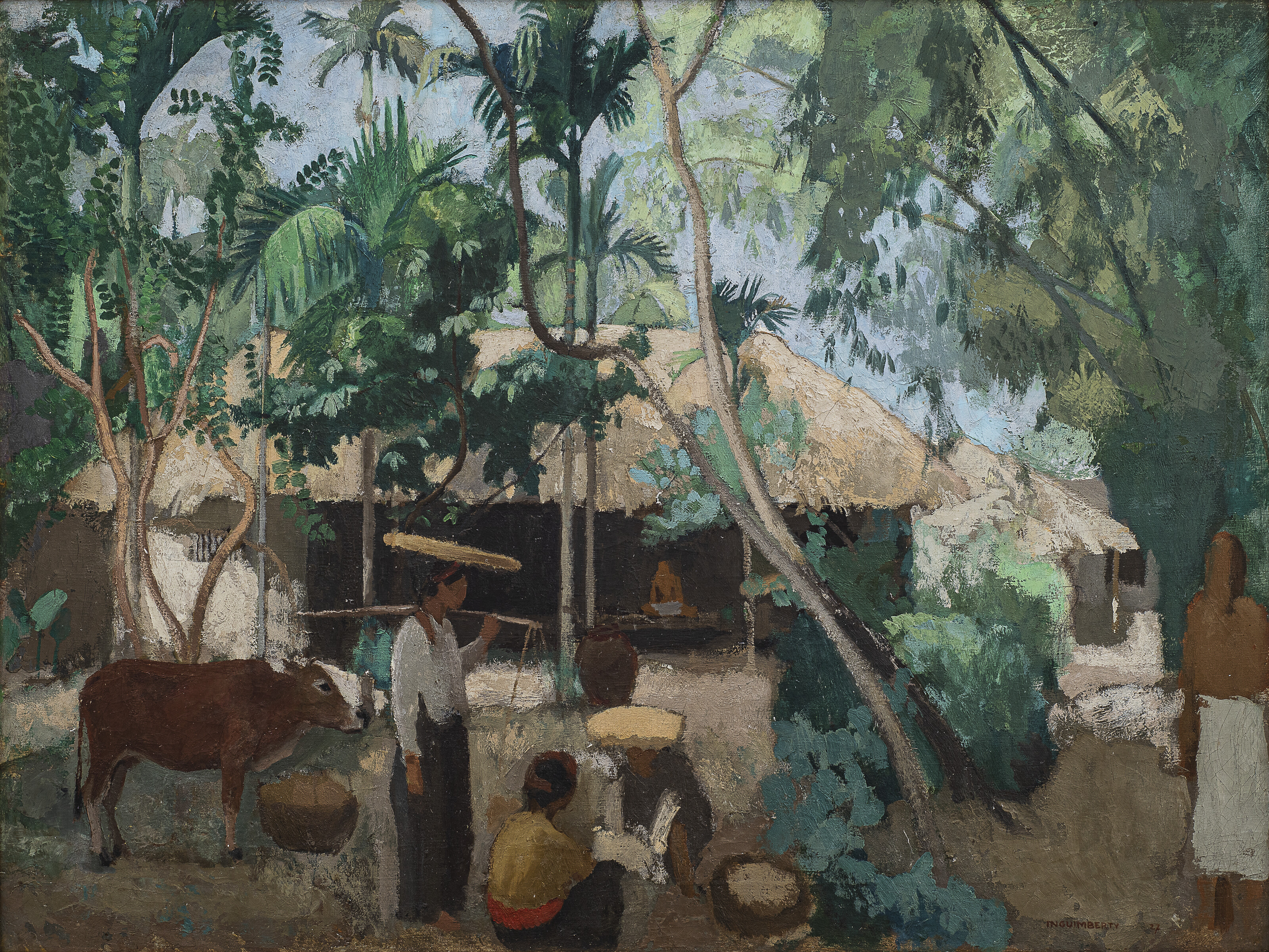 Joseph Inguimberty — L'échange au village (Обмен в деревне)
