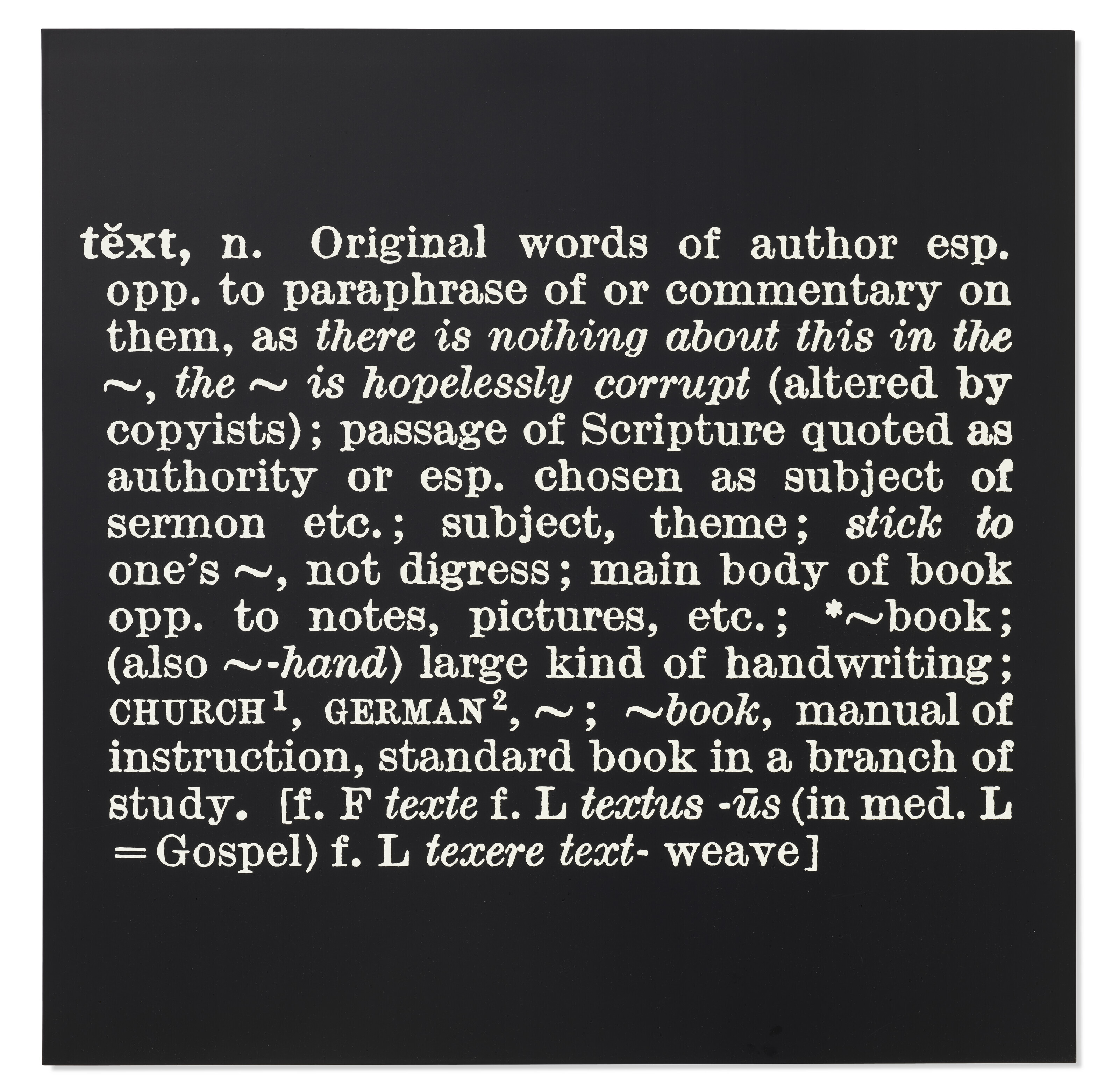 Joseph Kosuth — "Под названием (A.A.I.A.I.)’ [текст-контекст], изображение 3