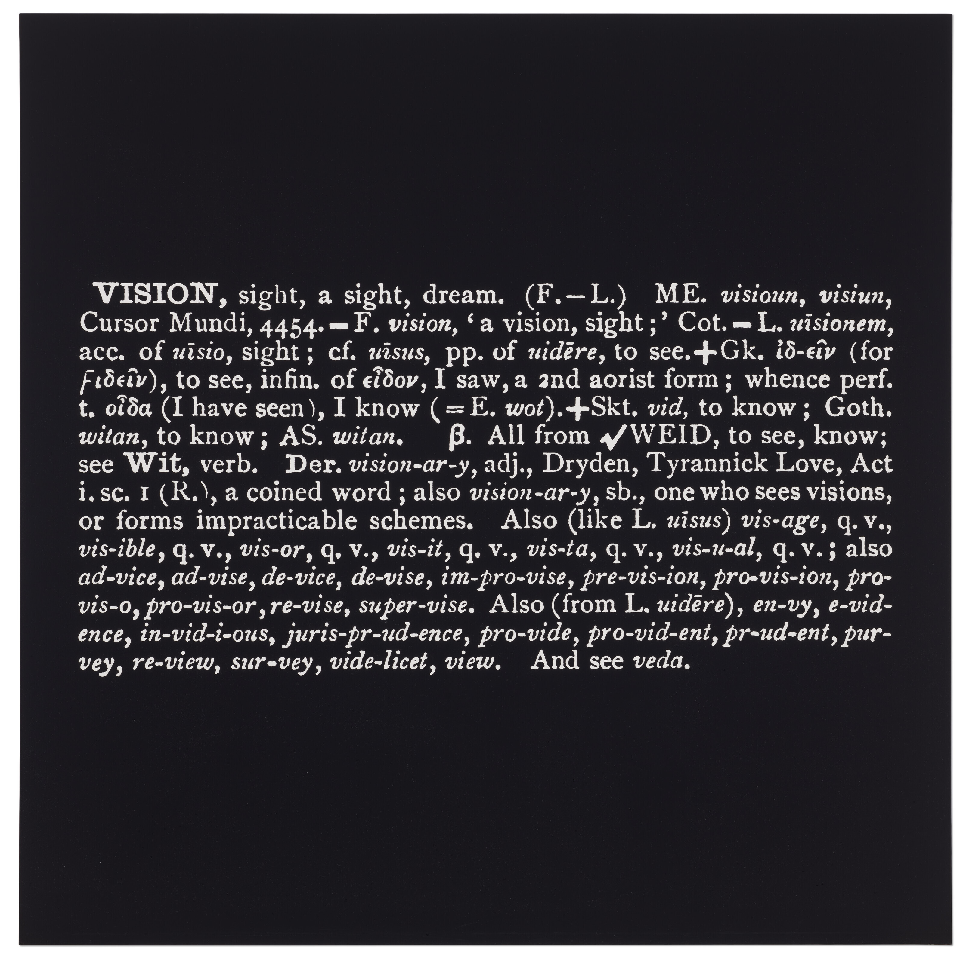 Joseph Kosuth — "Под названием (Искусство как идея как замысел) [Видение]"