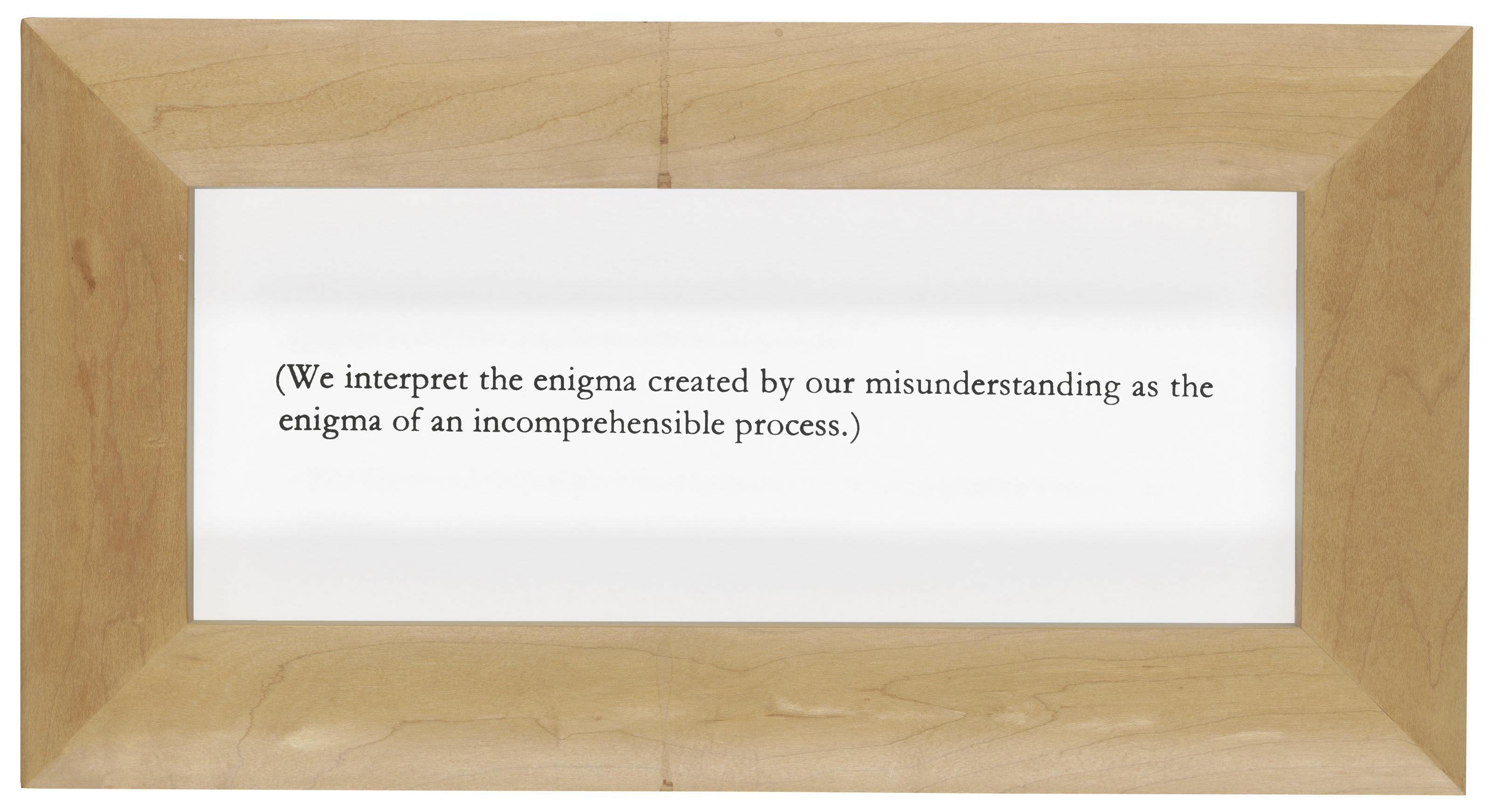 Joseph Kosuth — "(Витгенштейн без названия)"