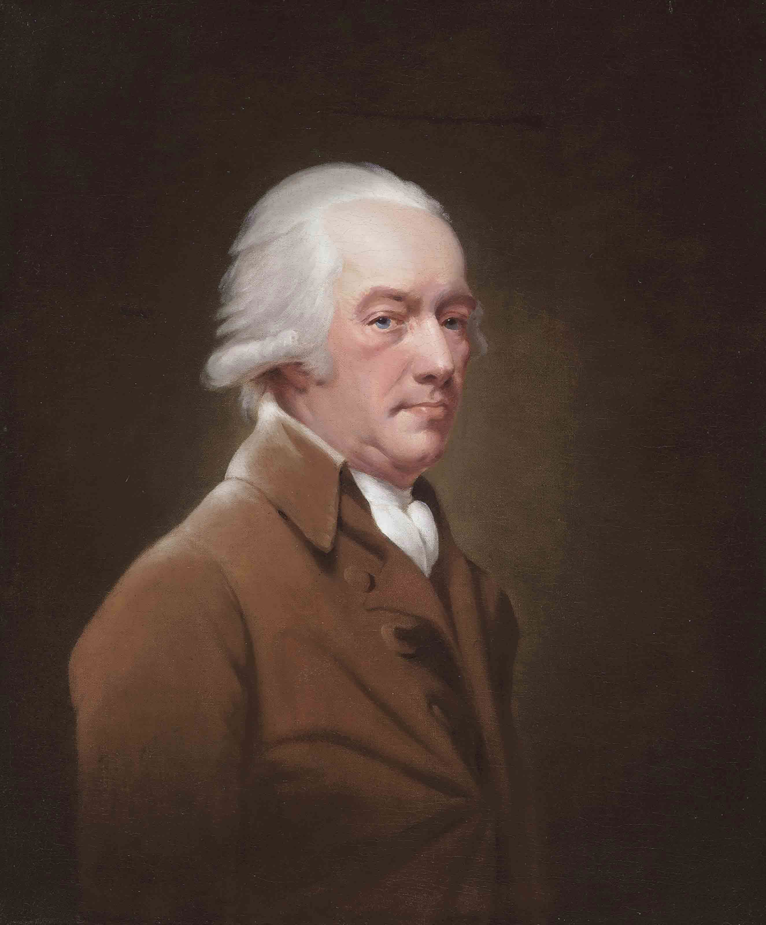 Joseph Wright Of Derby — Портрет Сэмюэля Уорда (1732-1820), во весь рост, в коричневом пальто