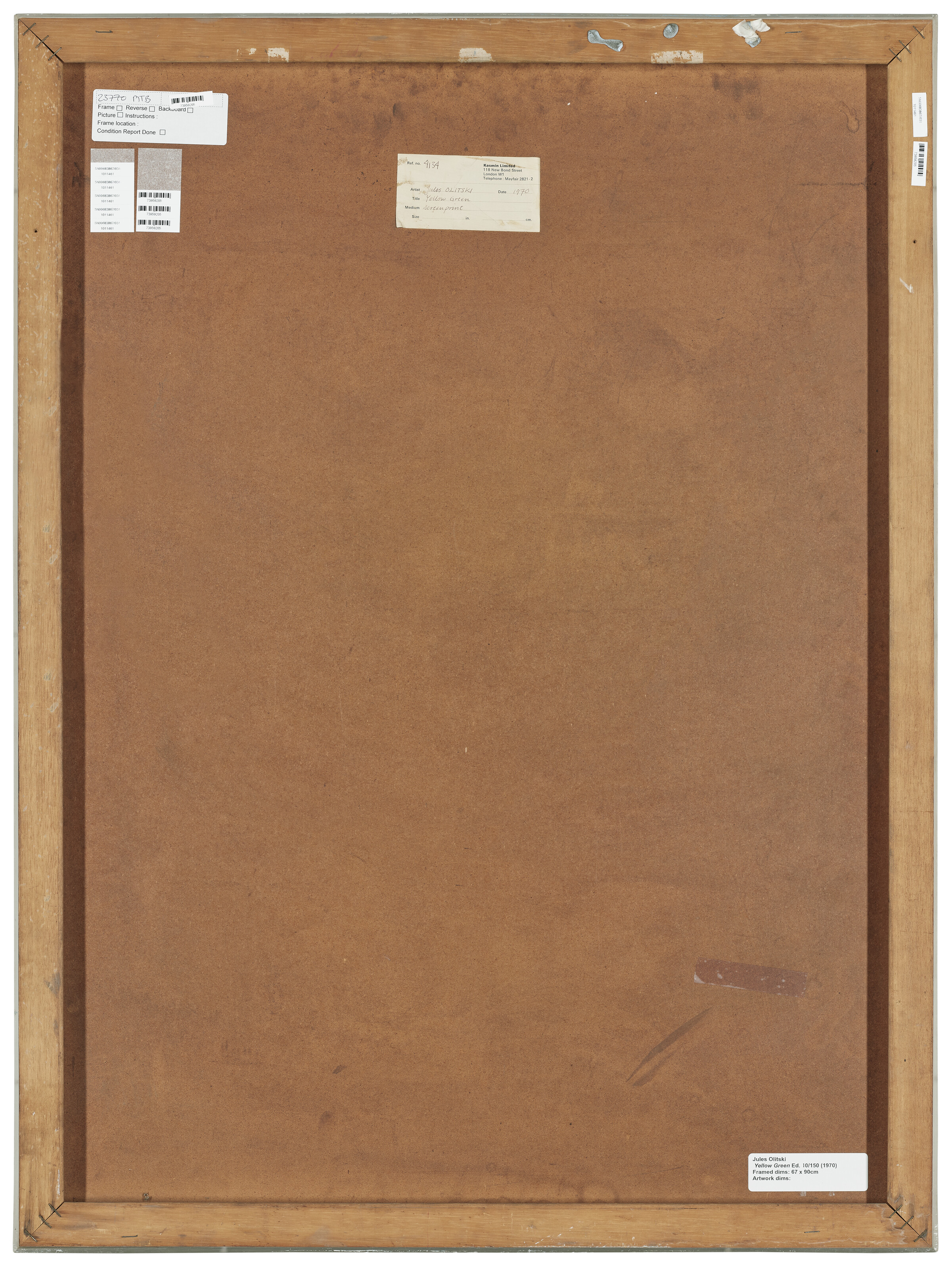 Jules Olitski — Желтый / зеленый, 1970 год, изображение 3