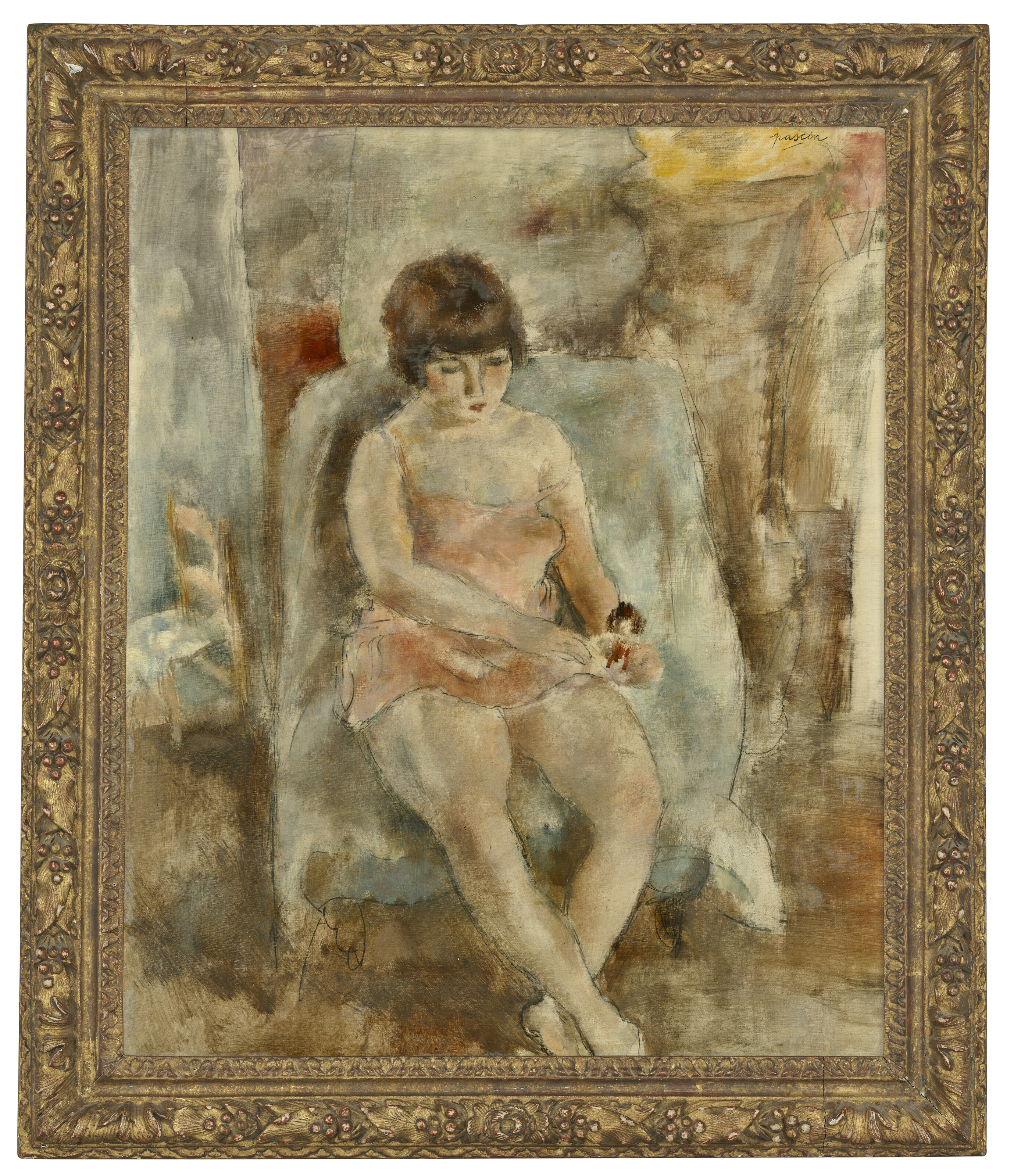 Jules Pascin — Фифи в розовой сорочке, изображение 2
