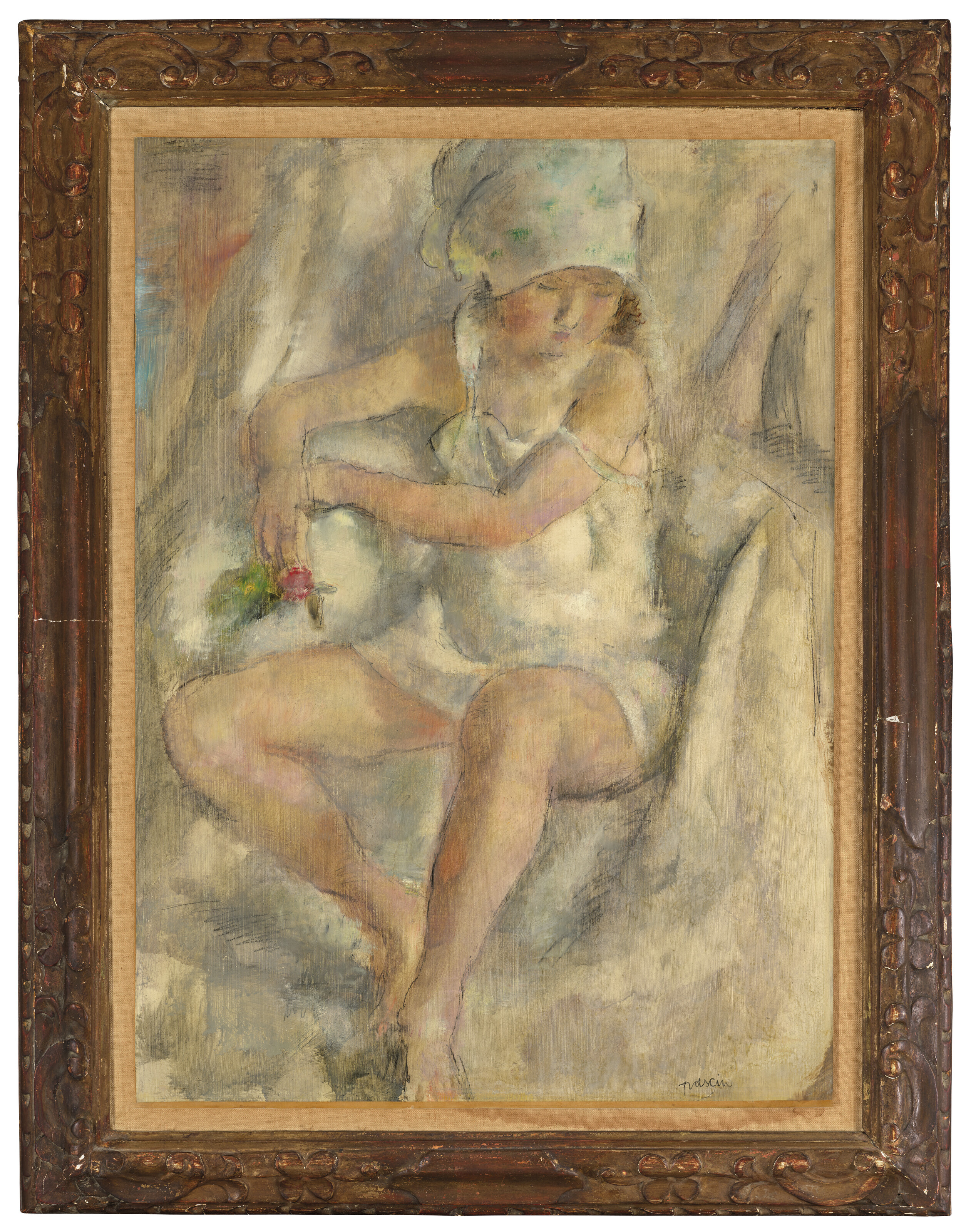Jules Pascin — Женщина в тюрбане с розами, изображение 4