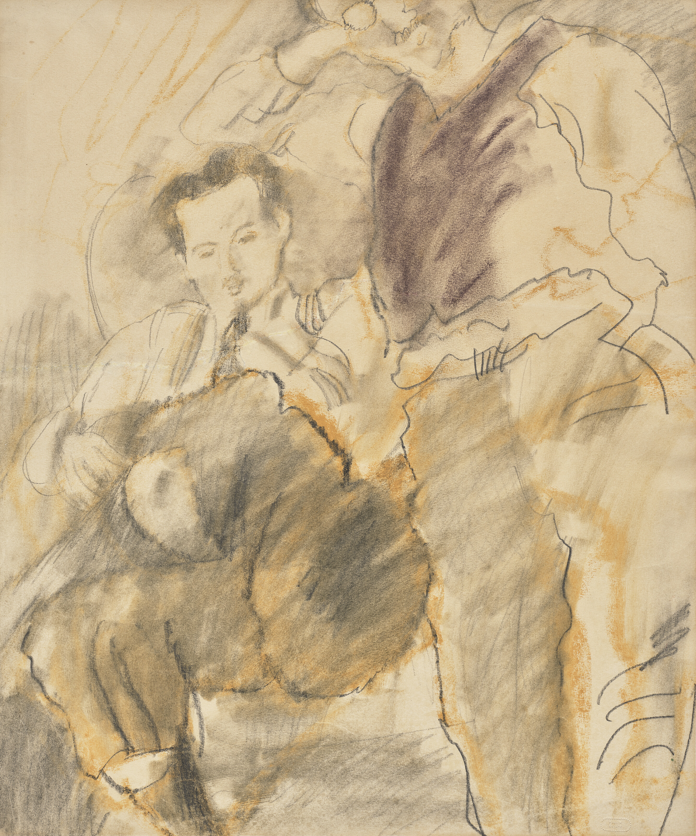 Jules Pascin — (i) Эрмина Давид в голубом халате (ii) Женщина по призванию (iii) Эмиль Гансо и его друзья, изображение 3