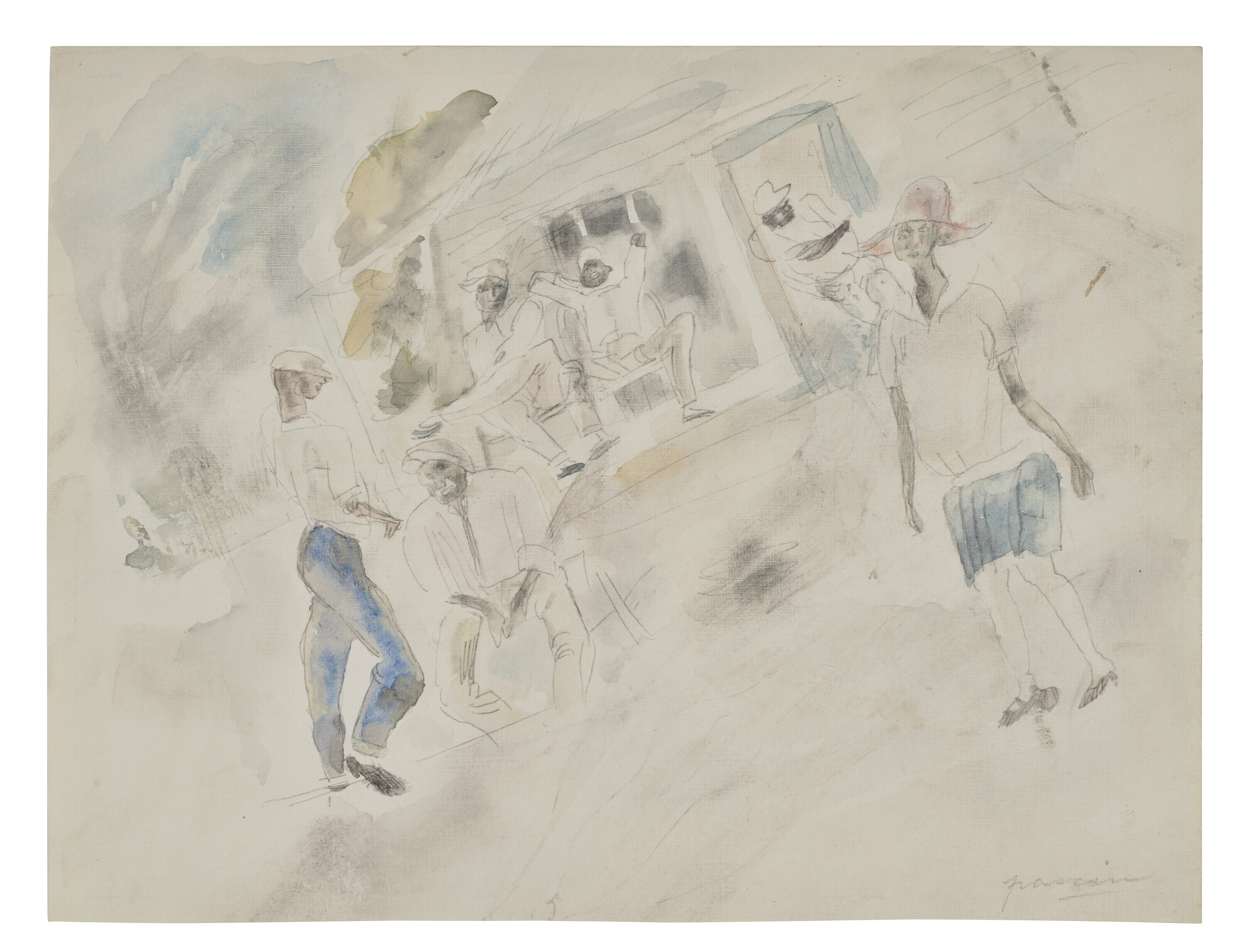 Jules Pascin — (i) Персонаж (ii) Автопортрет молодых женщин ( справа); Этюды с лицами (сзади) (iii) Эрмина Давид Экриван, изображение 2