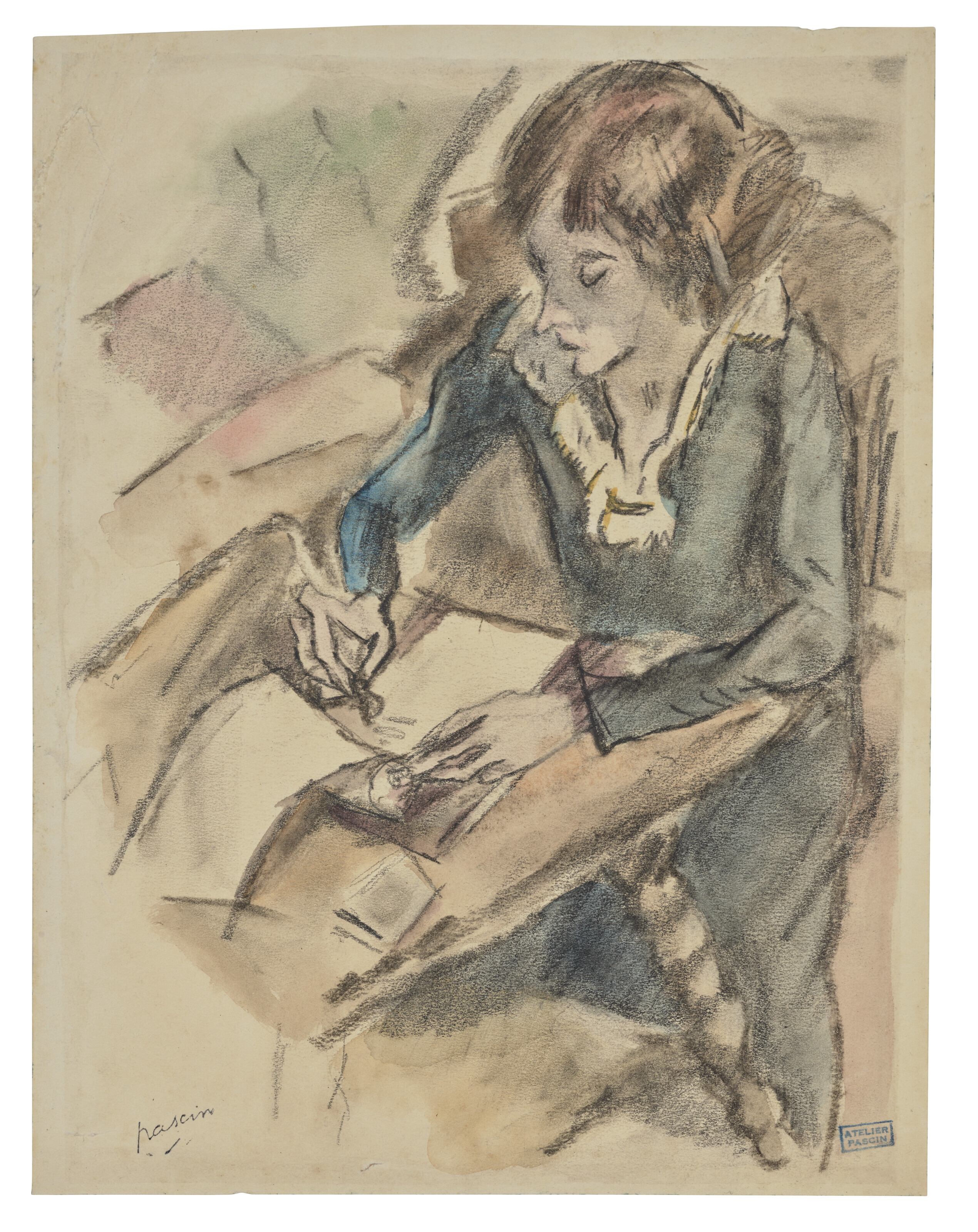 Jules Pascin — (i) Персонаж (ii) Автопортрет молодых женщин ( справа); Этюды с лицами (сзади) (iii) Эрмина Давид Экриван, изображение 4
