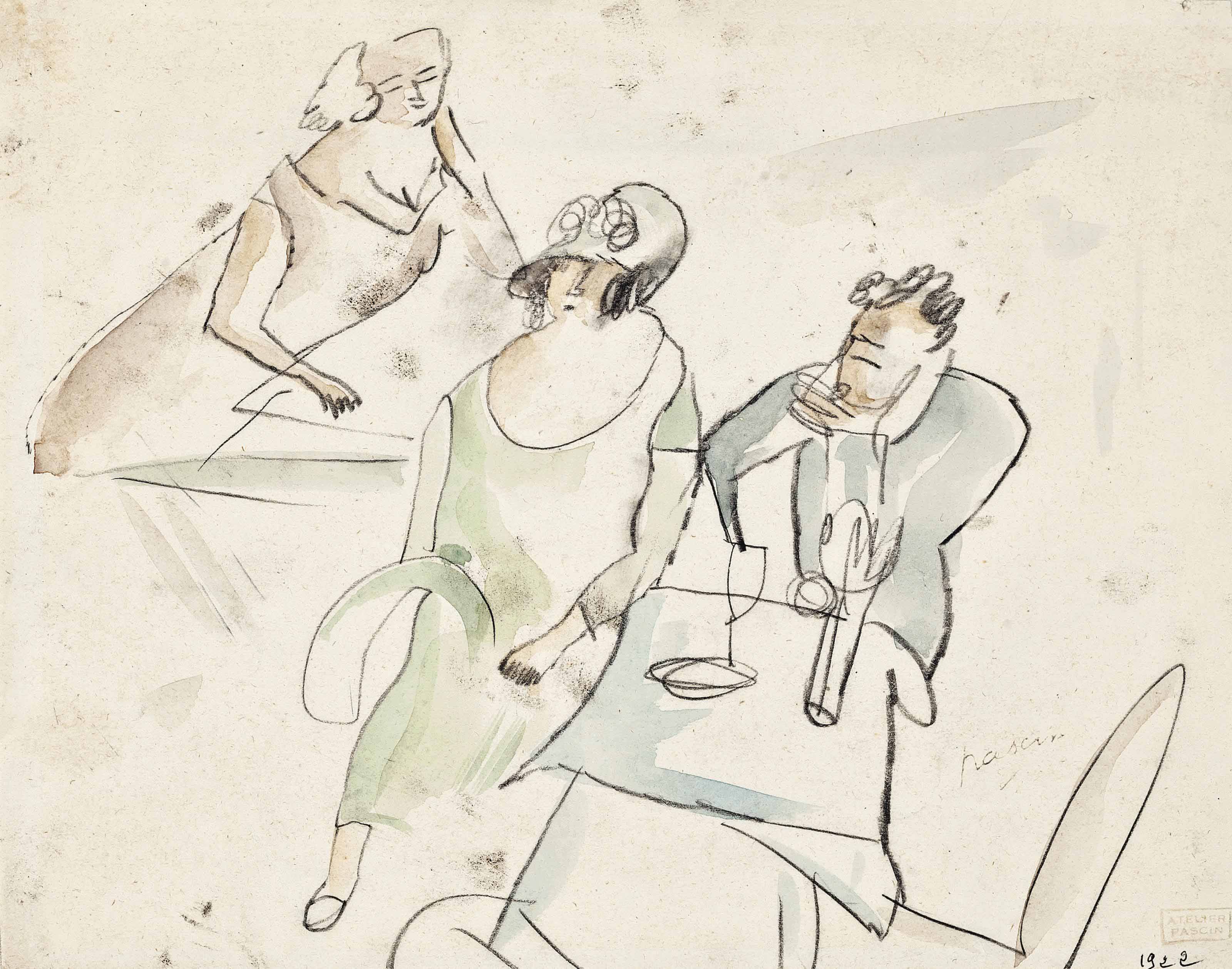 Jules Pascin — Персональный состав за столом