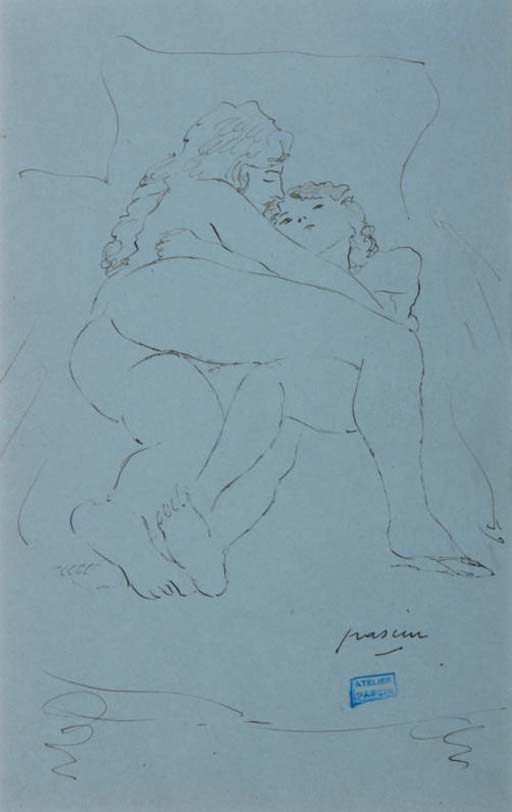 Jules Pascin — Две девушки обнимаются
