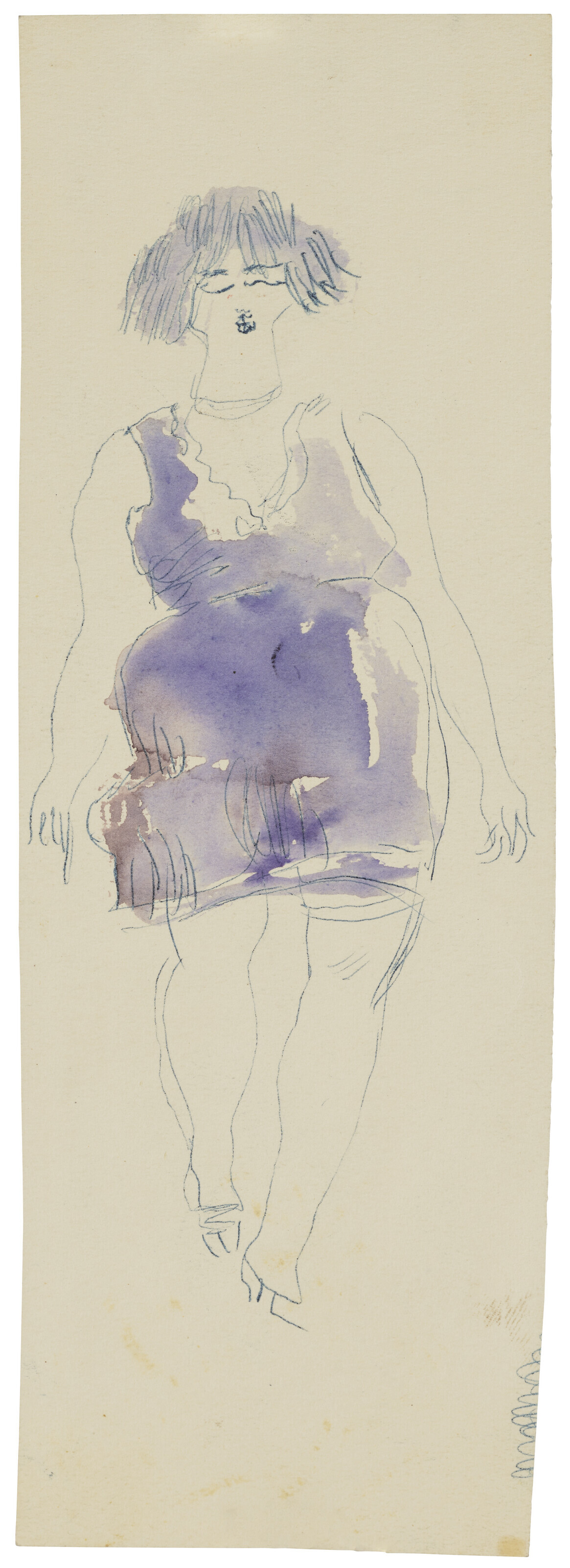 Jules Pascin — (i) Женский дебют (ii) Женское платье в голубом стиле ( спереди ); Разнообразные этюды ( сзади ) (iii) Банкетка (сзади ); Женские этюды ( сзади ), изображение 4