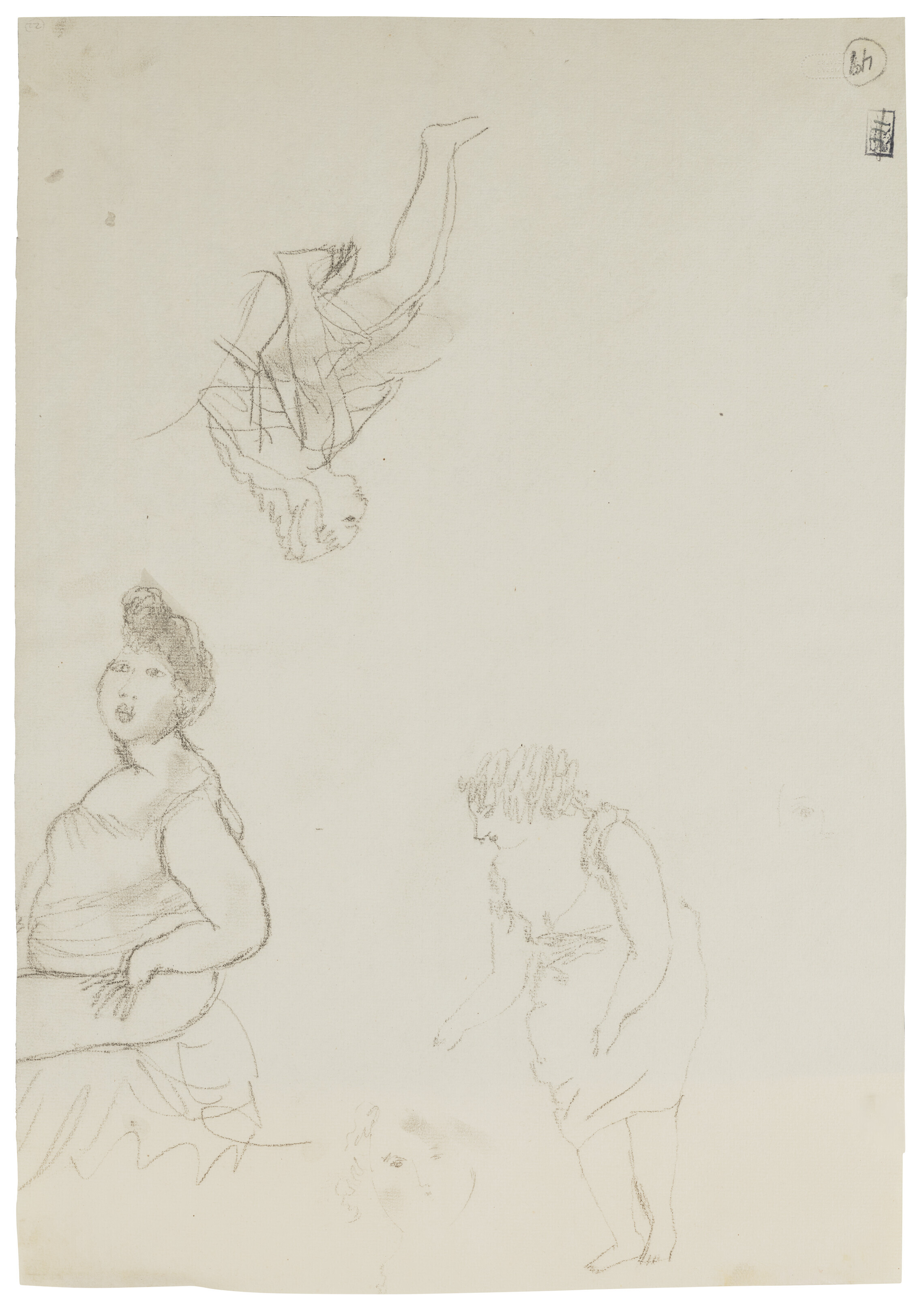 Jules Pascin — (i) Женский дебют (ii) Женское платье в голубом стиле ( спереди ); Разнообразные этюды ( сзади ) (iii) Банкетка (сзади ); Женские этюды ( сзади ), изображение 7