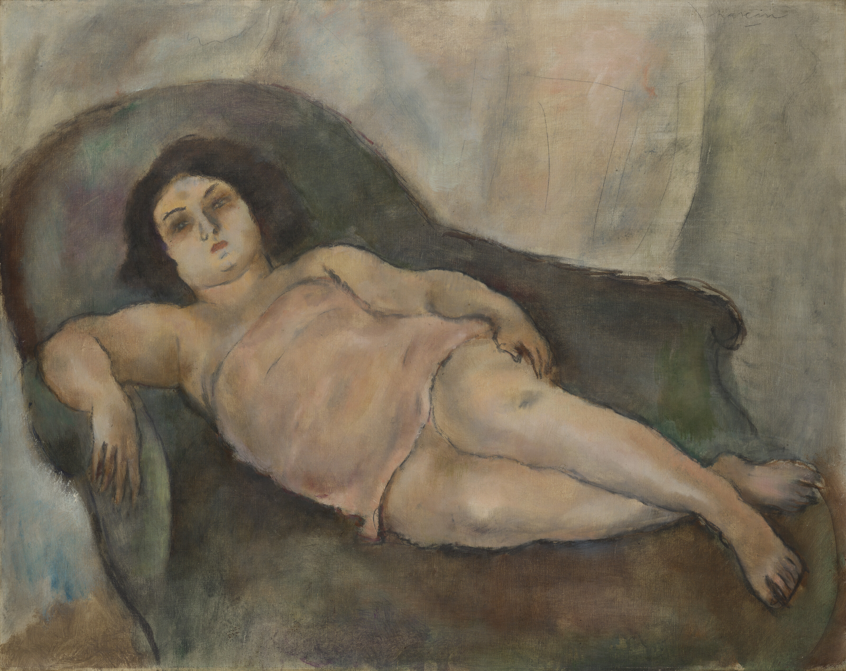 Jules Pascin — Модель розовой сорочки