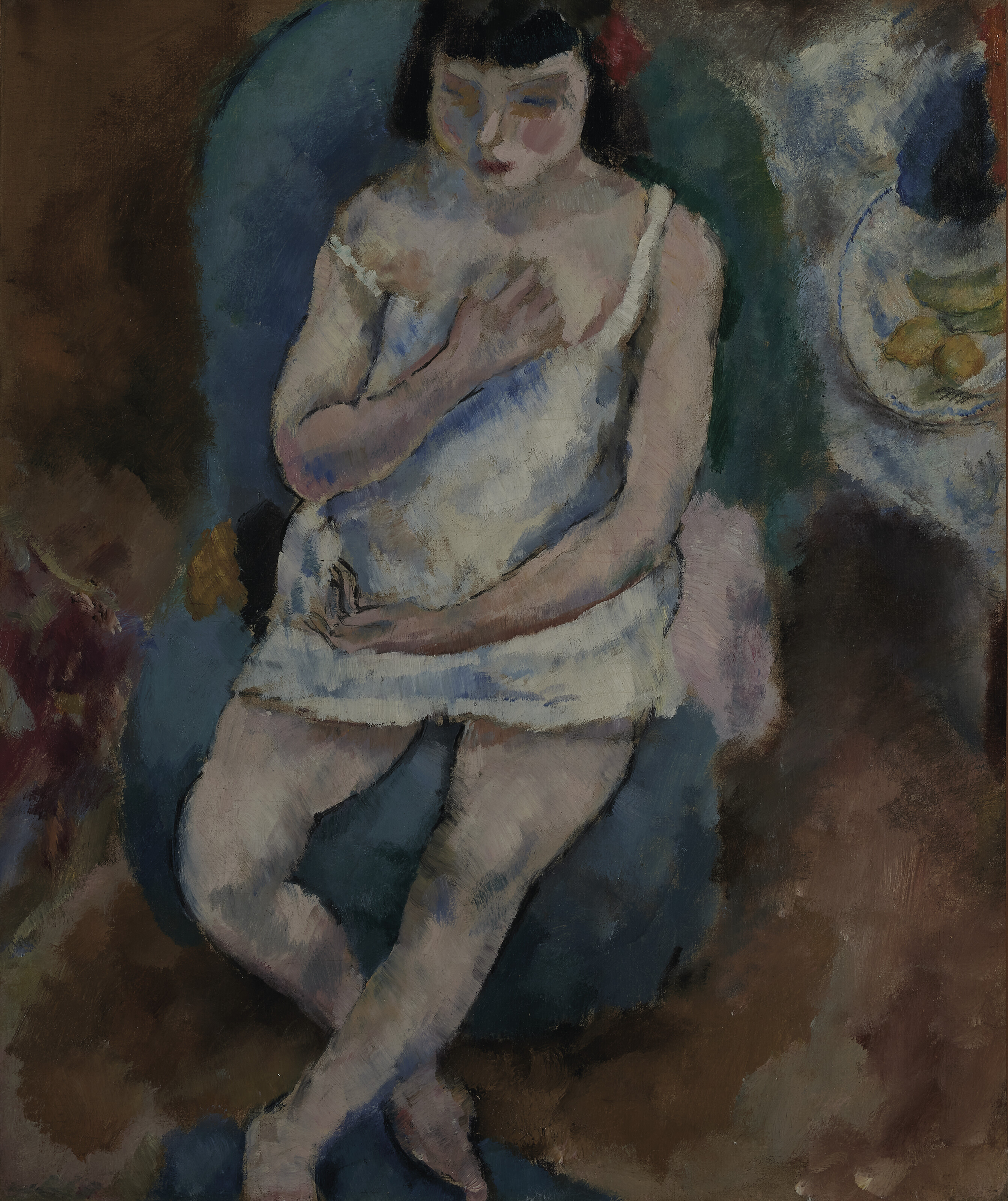 Jules Pascin — Молодая девушка в сорочке