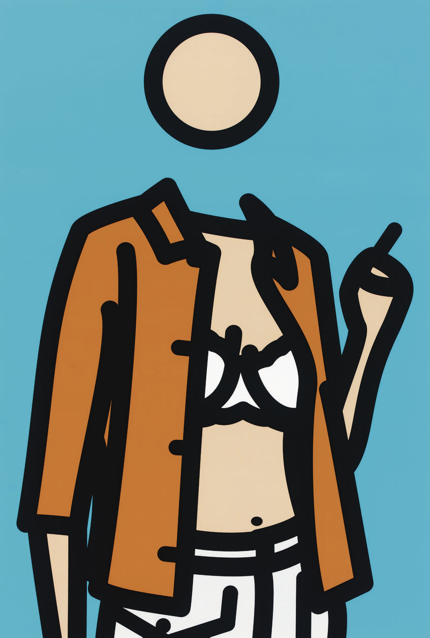 Julian Opie — Рут с сигаретой, от Рут с сигаретой