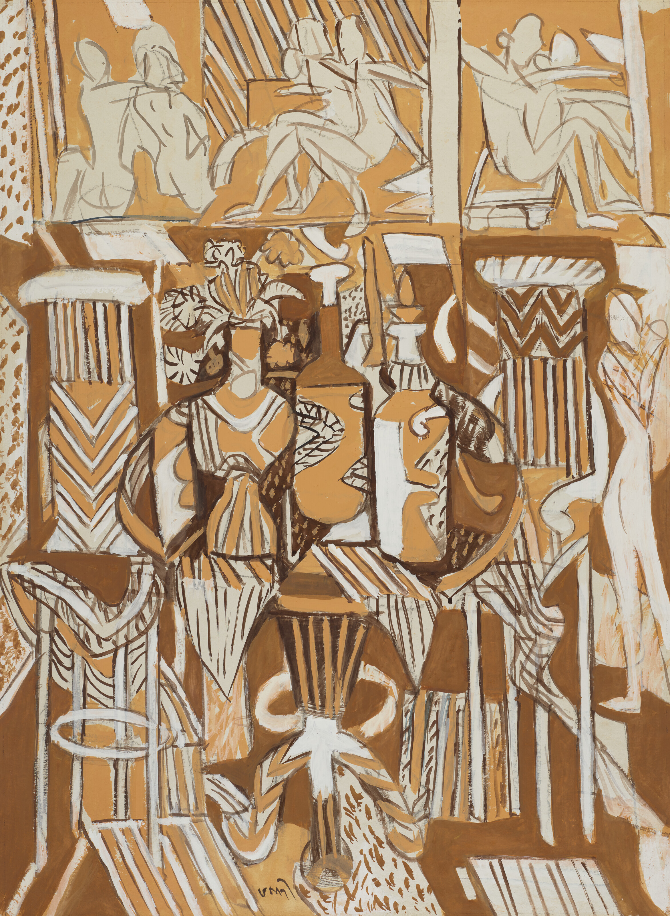 K. G. Subramanyan — Натюрморт в интерьере