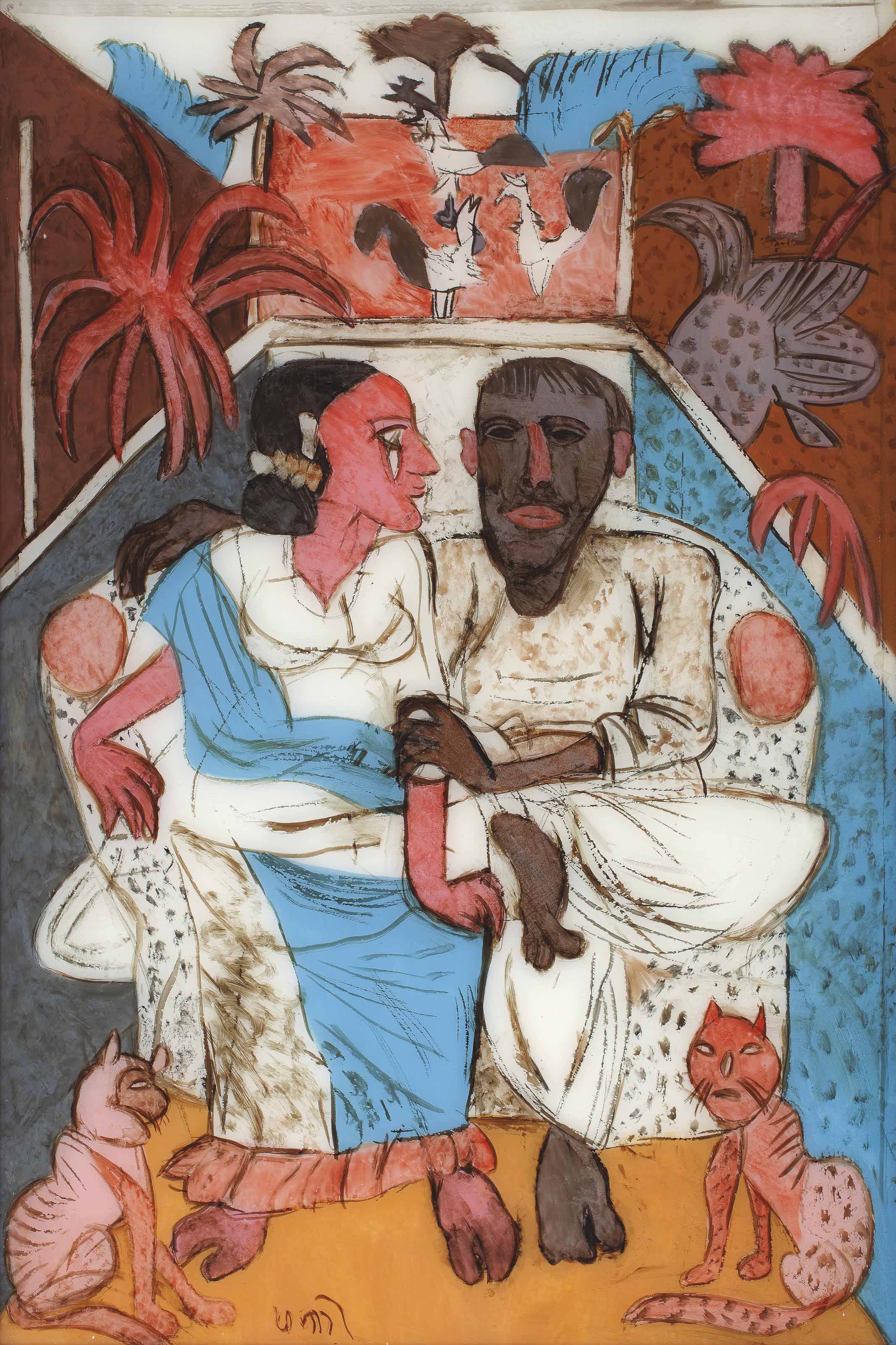K. G. Subramanyan — Пара на террасе
