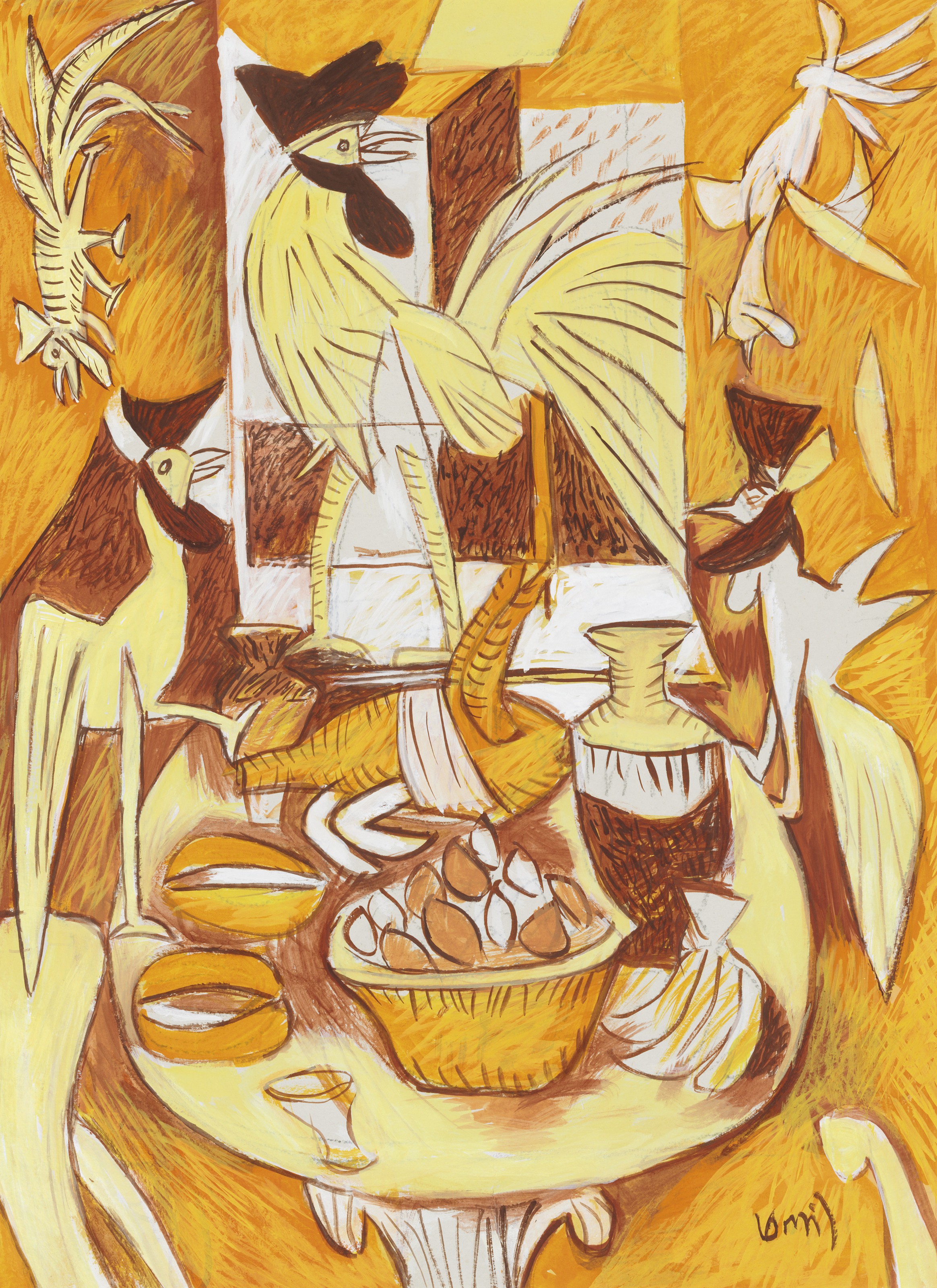 K. G. Subramanyan — Натюрморт с курицей 1