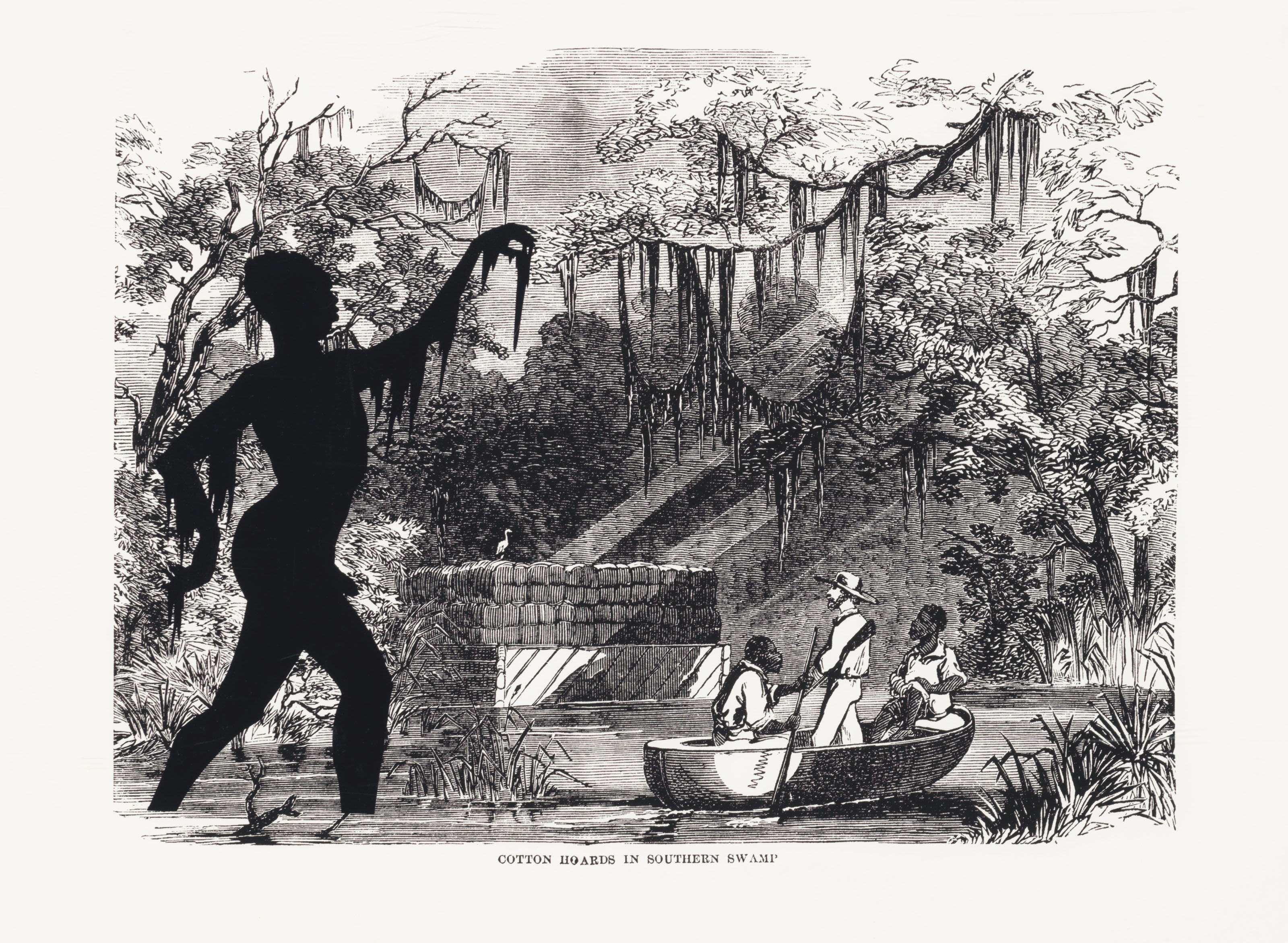Kara Walker — Запасы хлопка на Южных болотах, из иллюстрированной истории гражданской войны Харпера (с комментариями)