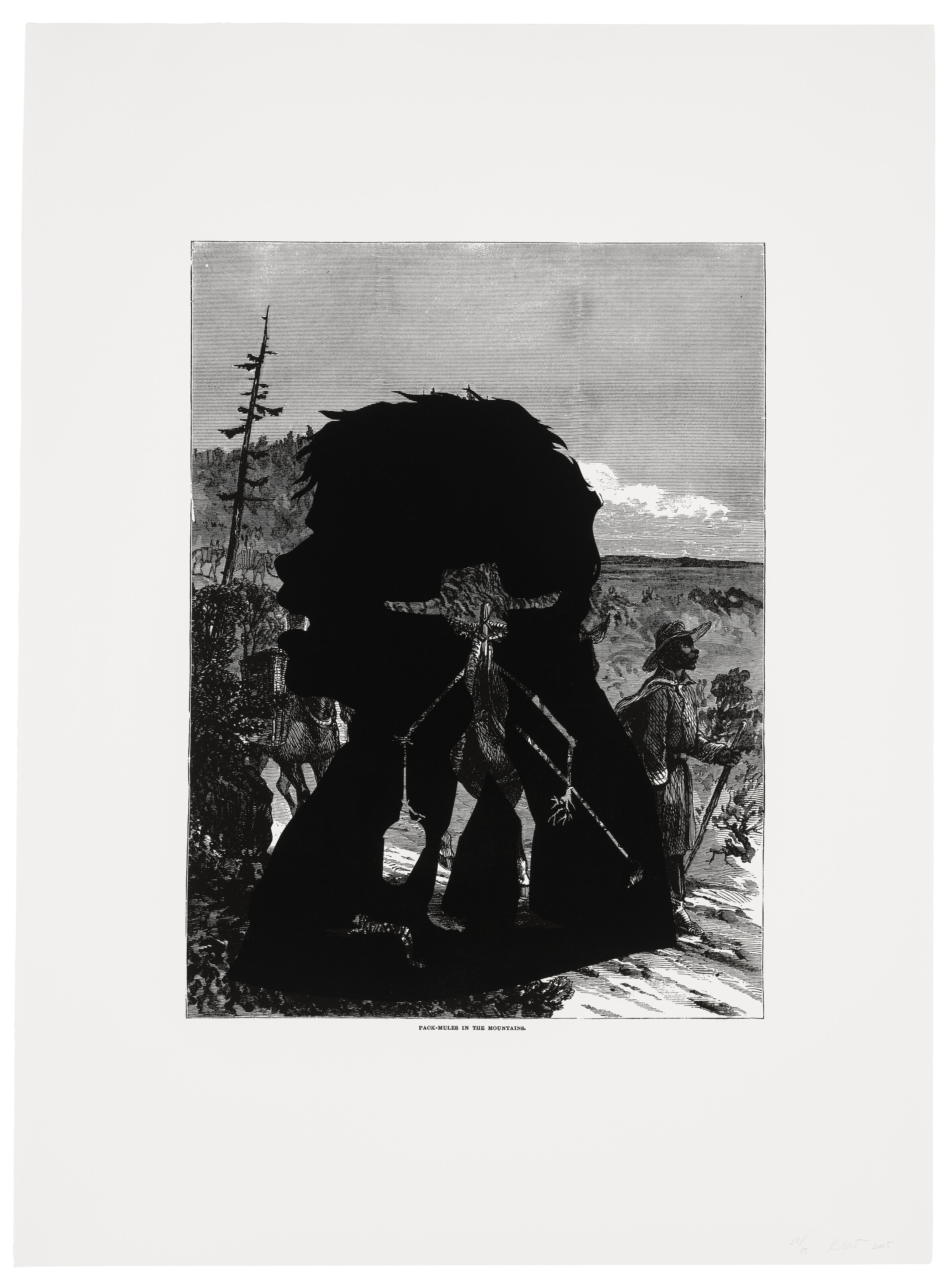 Kara Walker — Вьючные мулы в горах, из иллюстрированной истории гражданской войны Харпера (с комментариями)