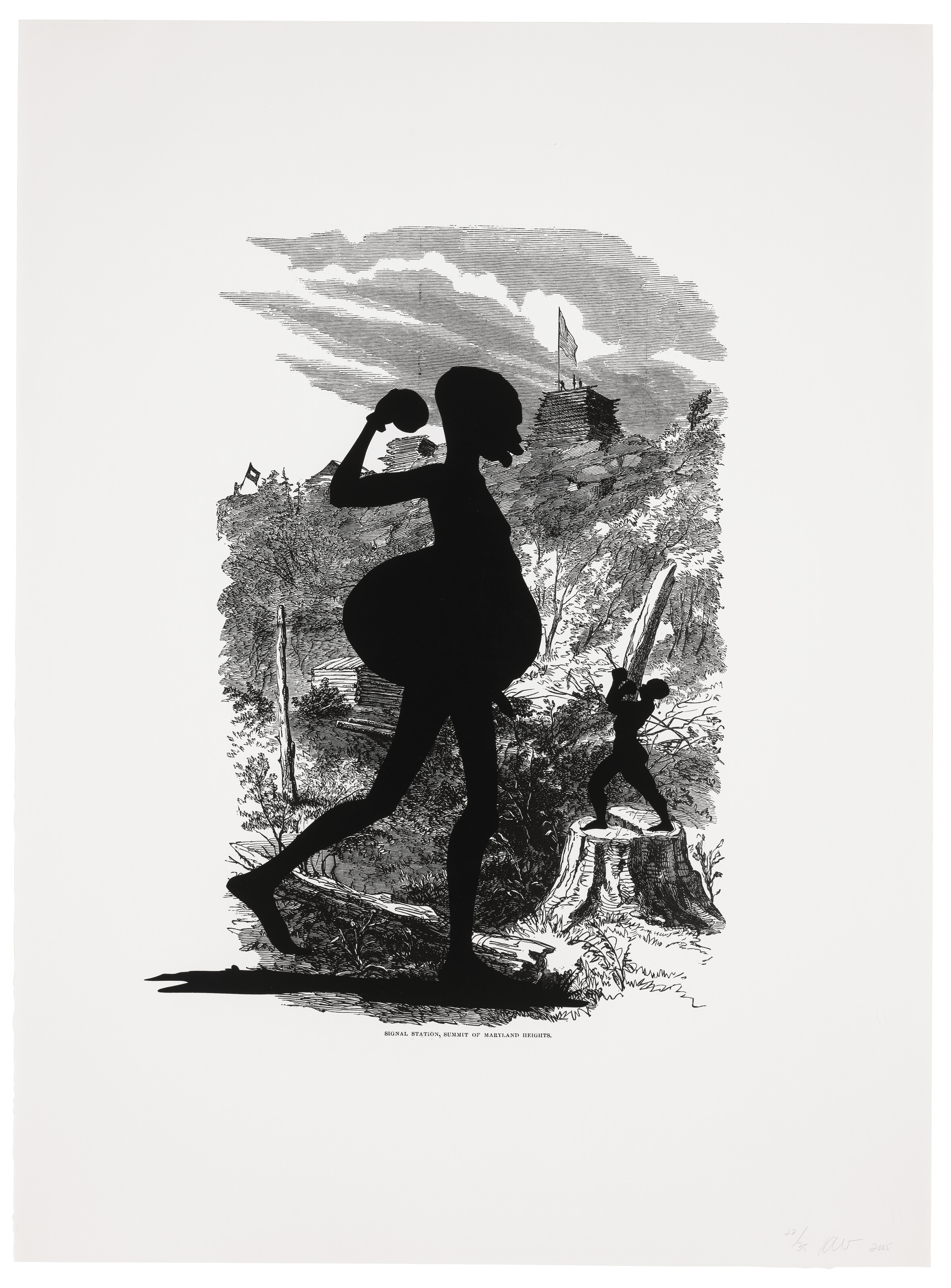 Kara Walker — Сигнальная станция на вершине Мэриленд-Хайтс, из иллюстрированной истории гражданской войны Харпера (с комментариями)