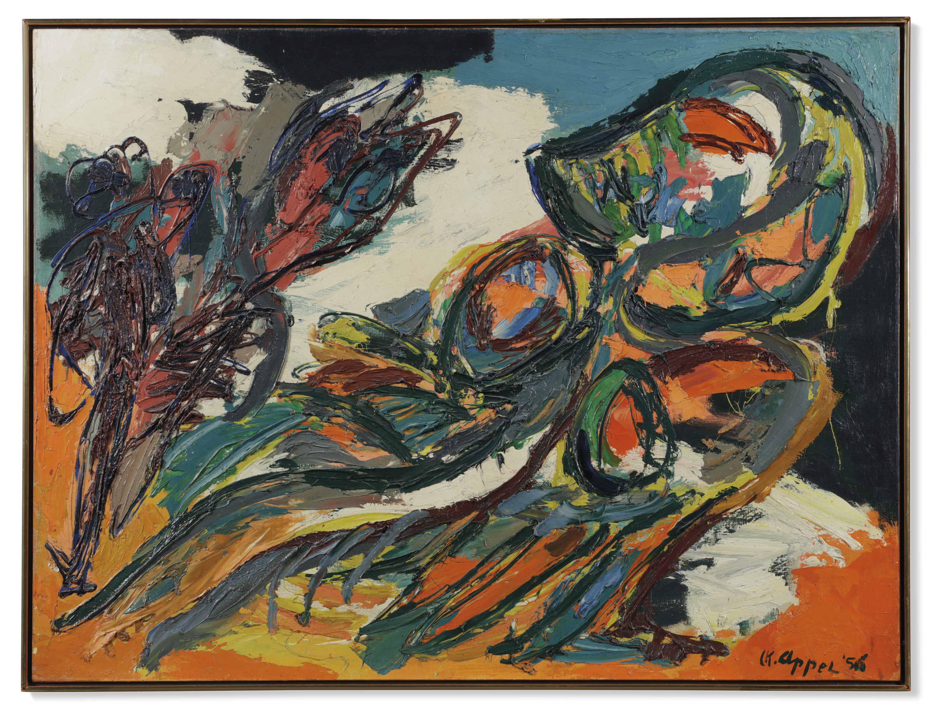 Karel Appel — Женщина и птица на пляже, изображение 2