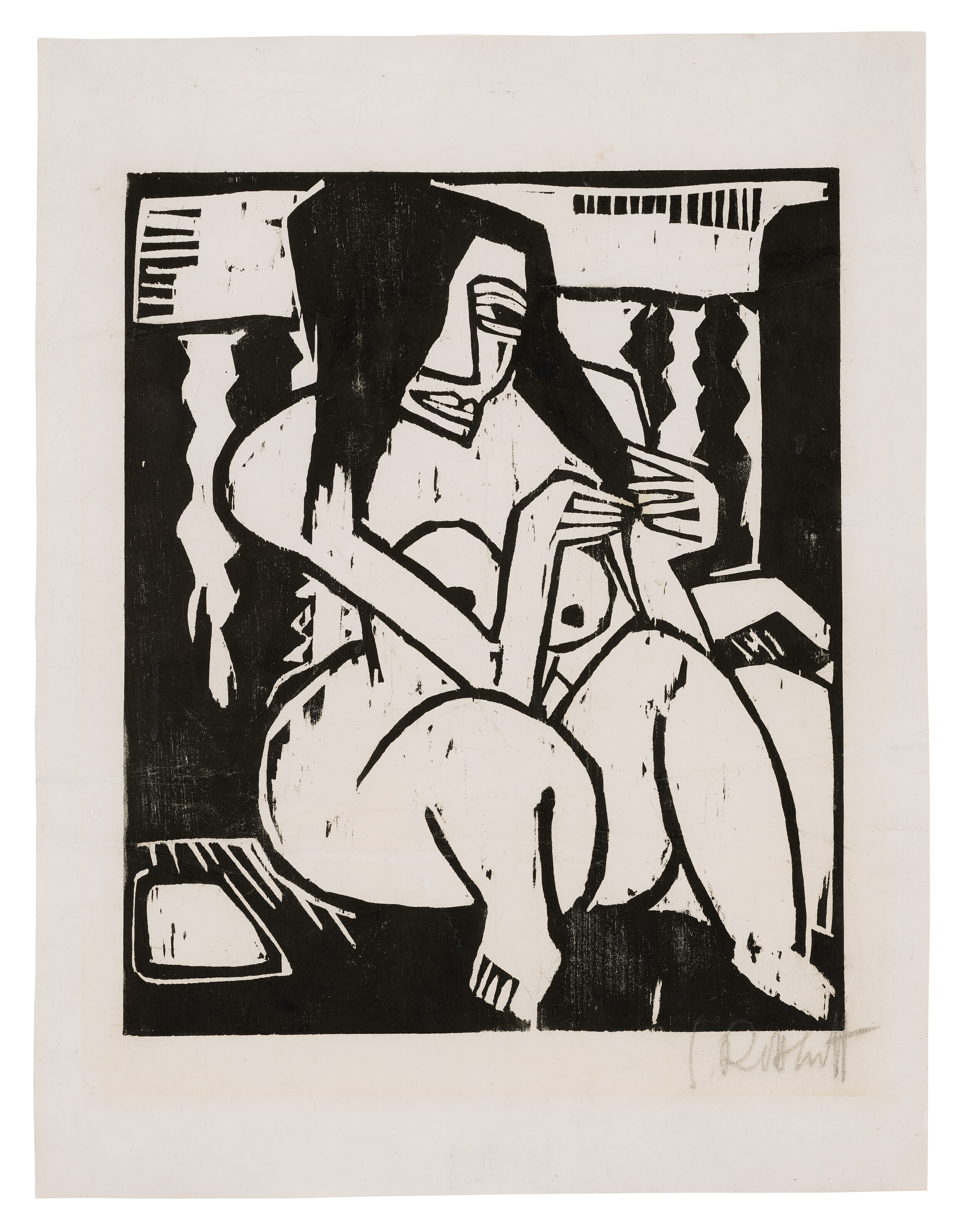 Karl Schmidt-Rottluff — Фрау мит ауфгелестем Хаар
