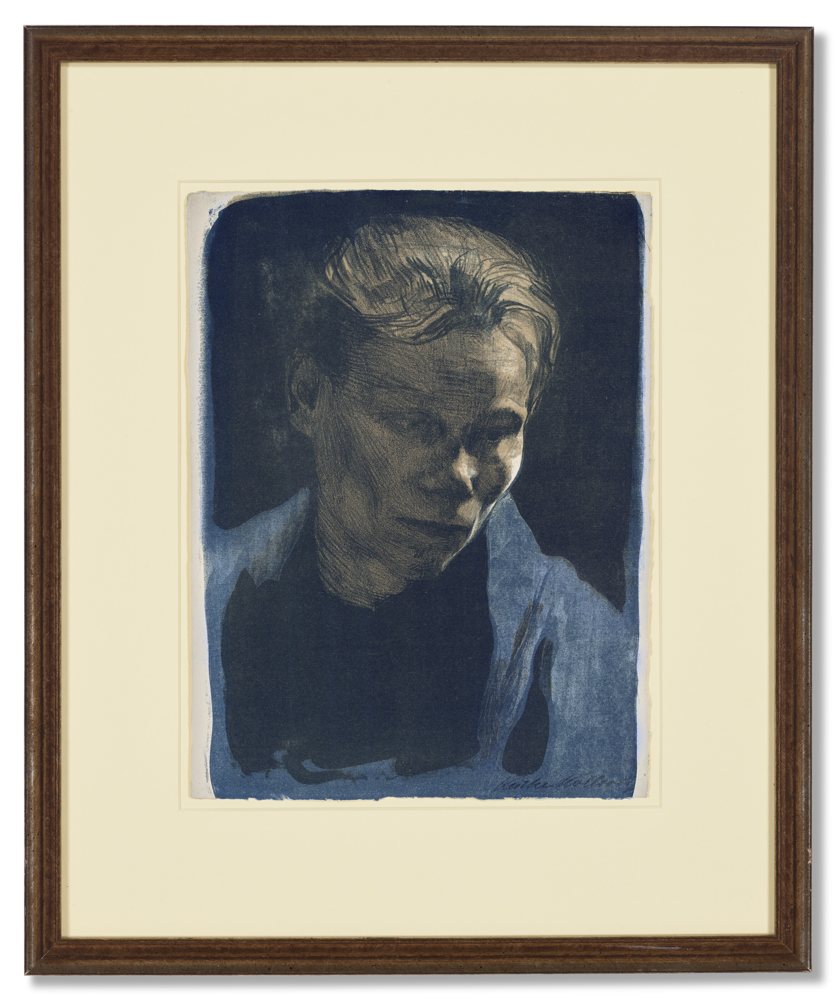 Käthe Kollwitz — Бюст женщины-работницы с голубой шалью (Brustbild einer Arbeiterfrau mit blauem Tuch ), изображение 2