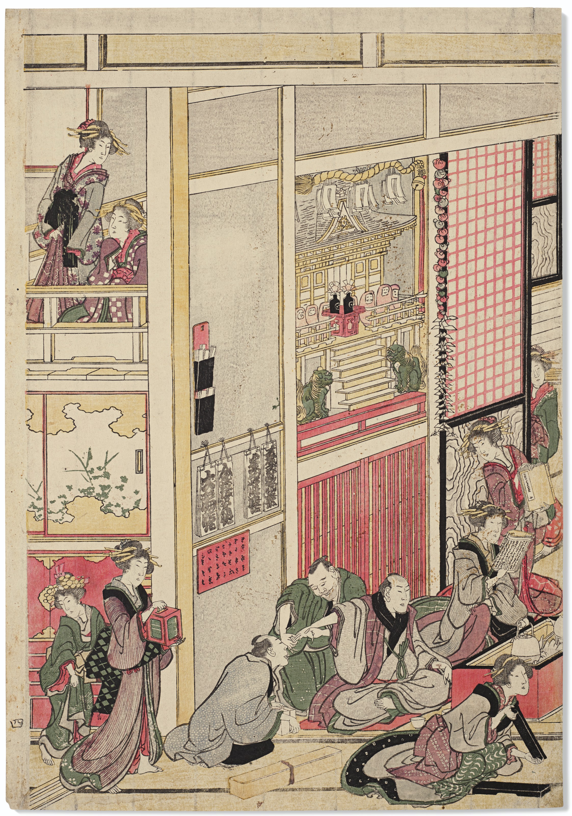 Katsushika Hokusai — Новый год в Йошиваре, изображение 4