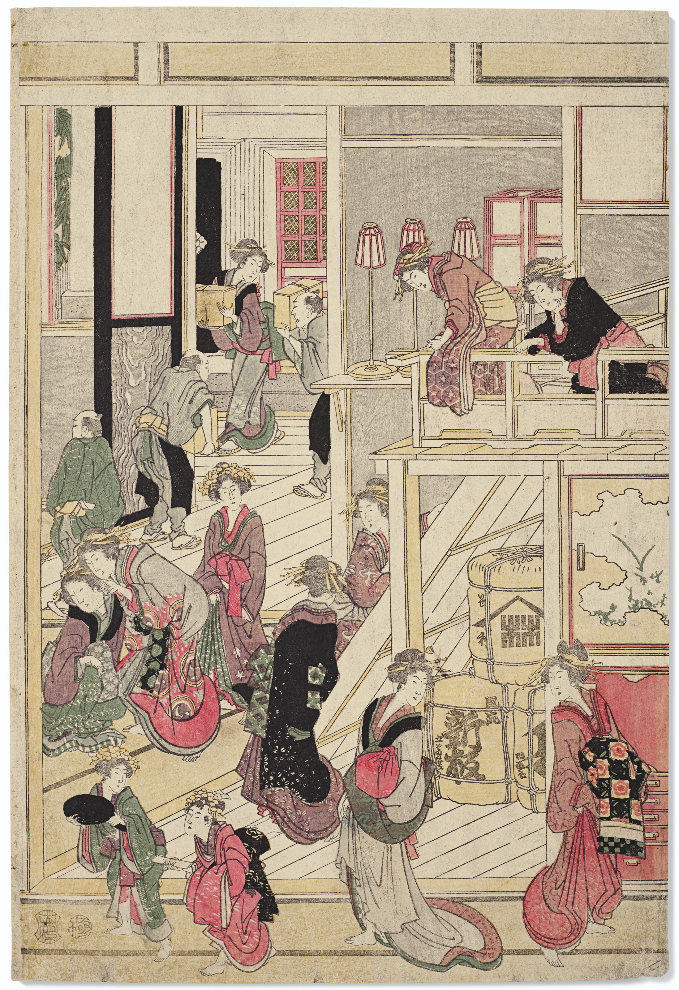 Katsushika Hokusai — Новый год в Йошиваре, изображение 5