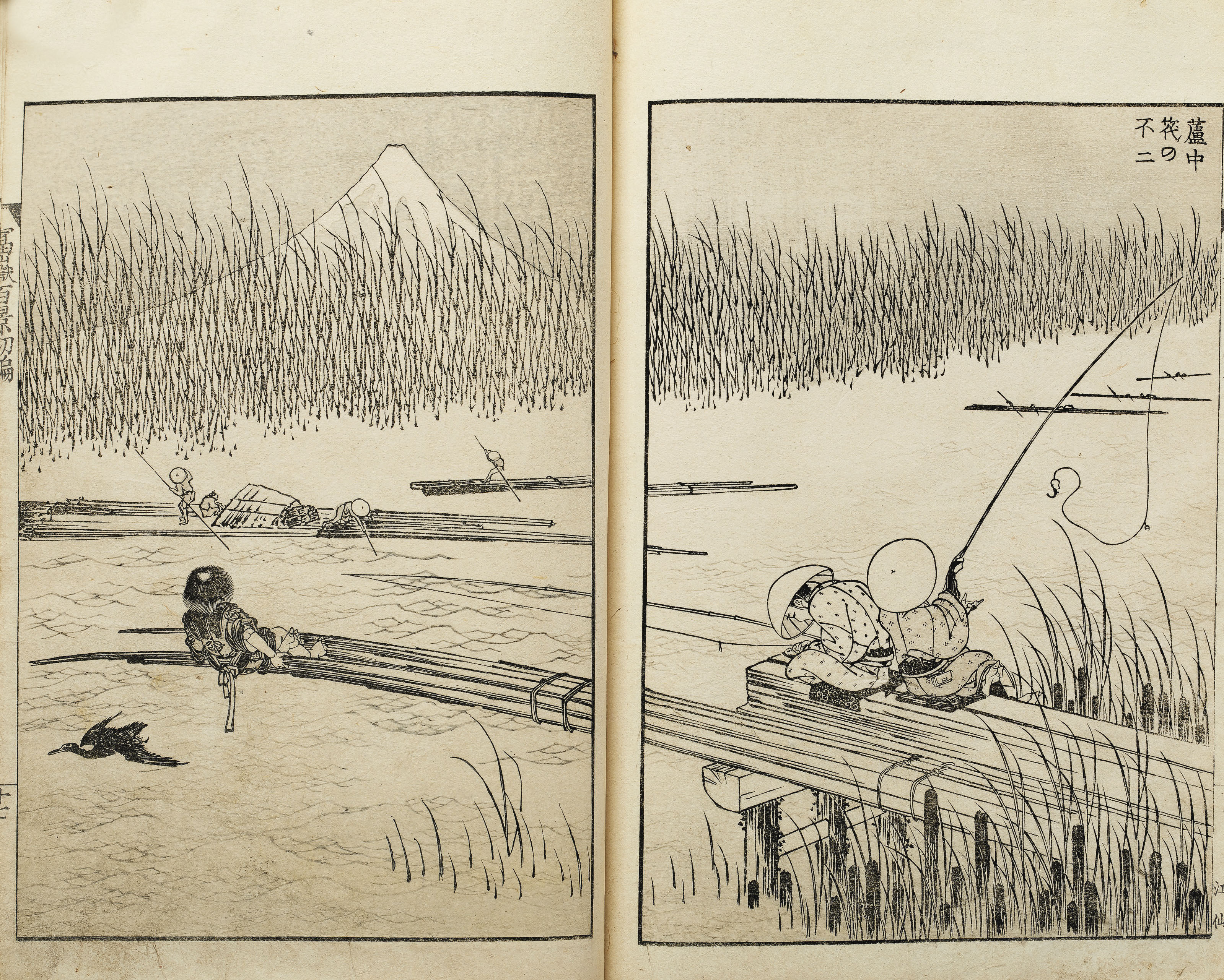 Katsushika Hokusai — Фугаку хяккэй ("Сто видов горы Фудзи"), 1834-35; ок. 1849 (том 3), изображение 2