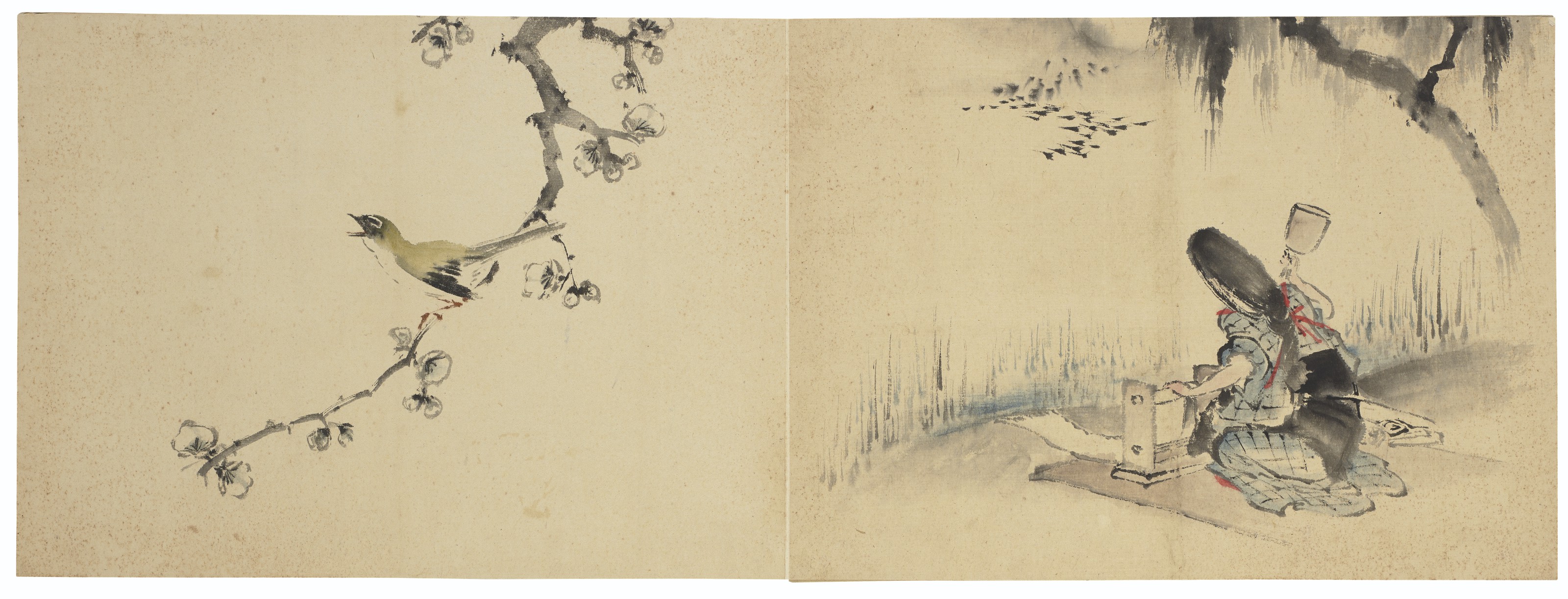 Katsushika Hokusai — Рисунки цветов, птиц и фигур, изображение 6